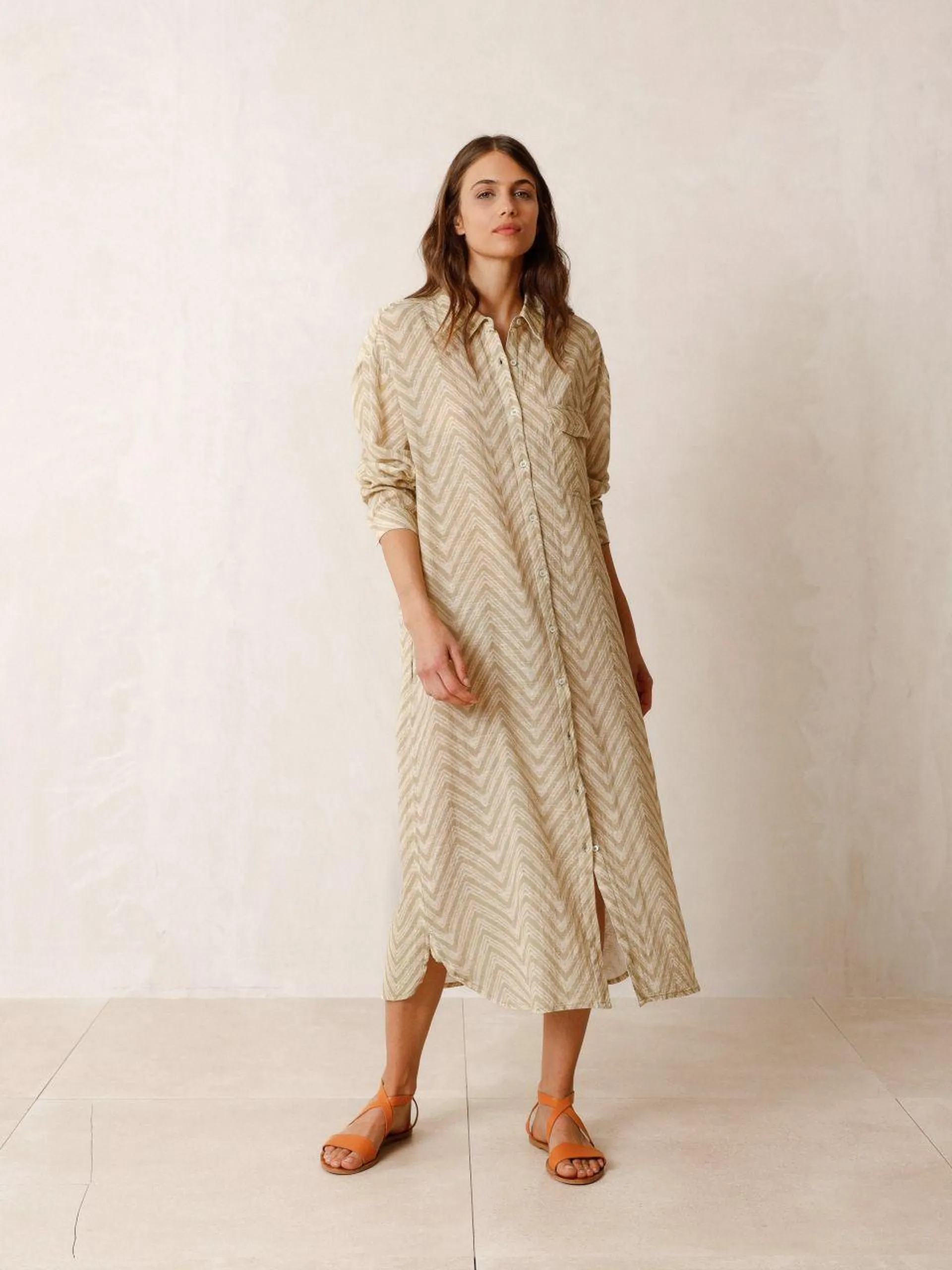 TEXTURED SHIRT DRESS