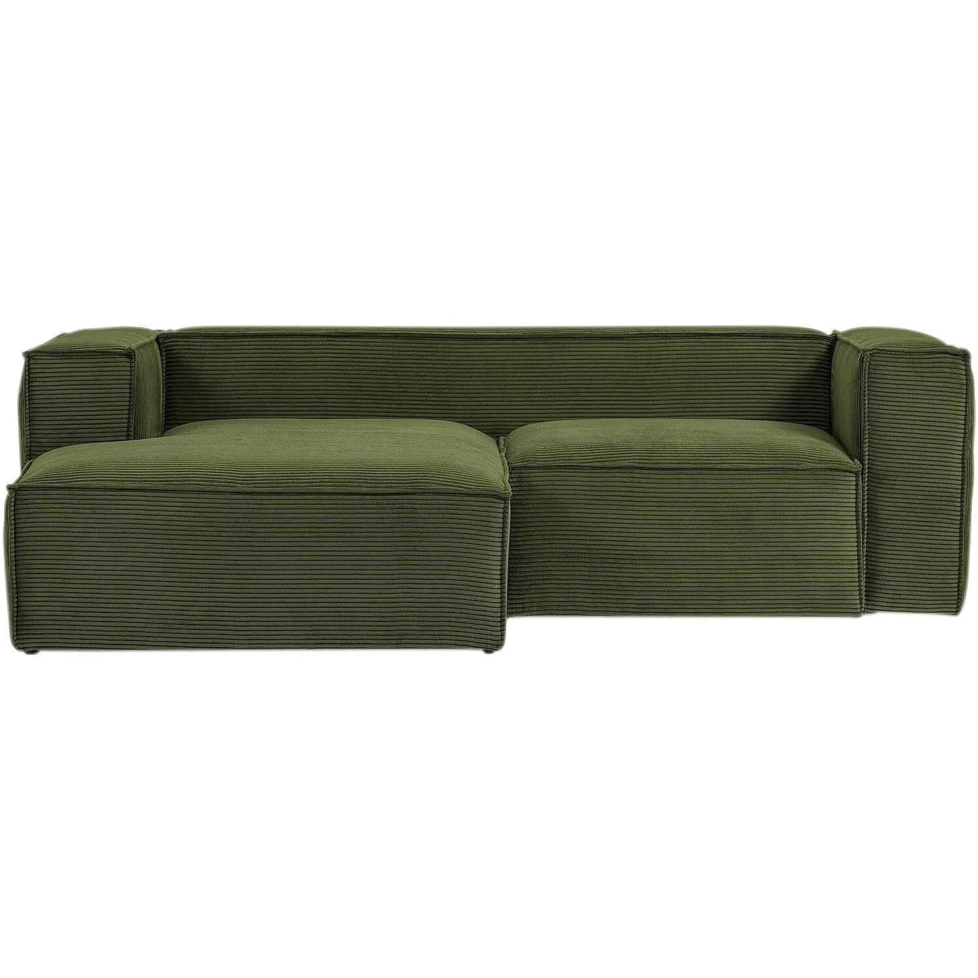 Kave Home Blok Chaise Longue Links - Donkergroen - Rib