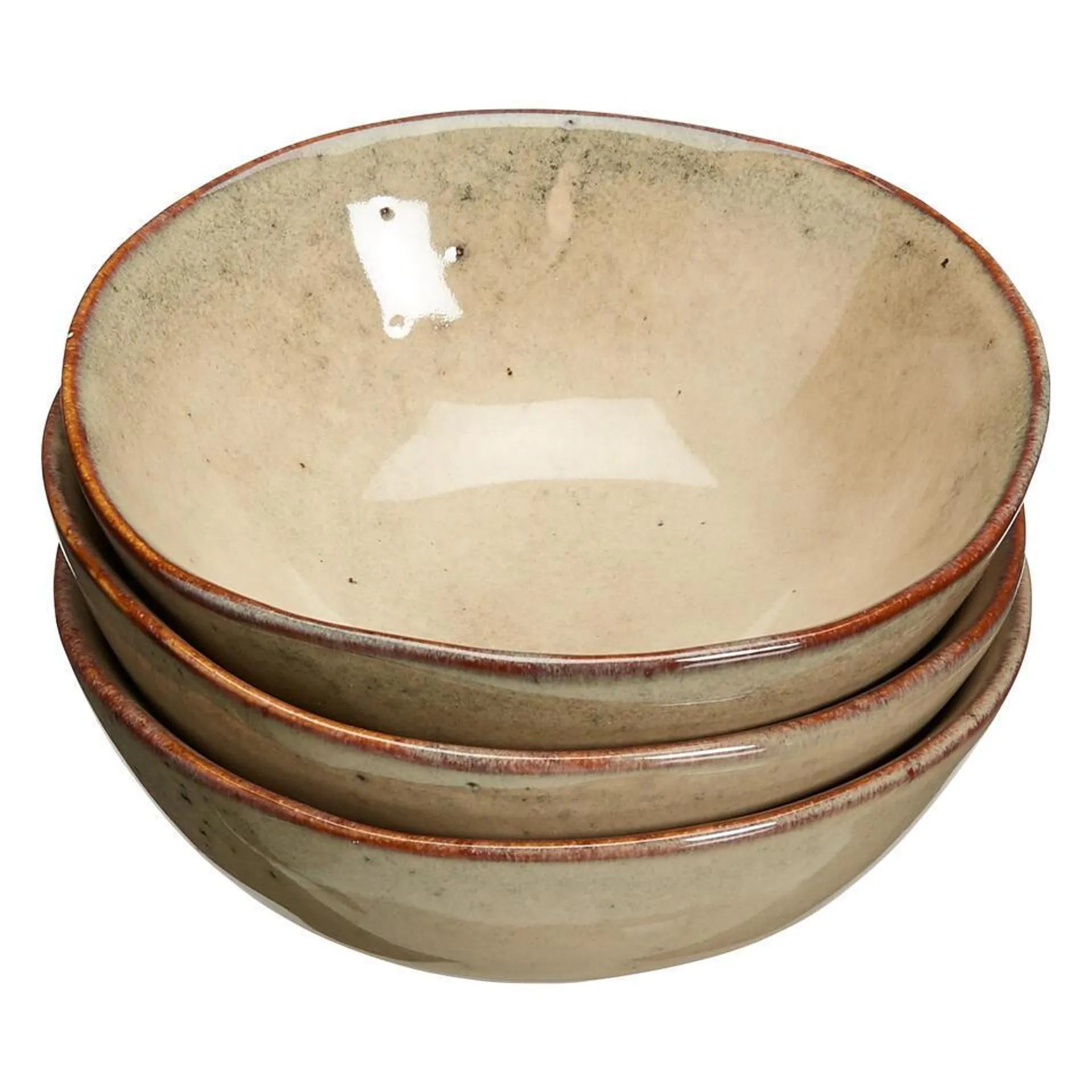 Schaal Glaze Beige - D9cm S/3\n