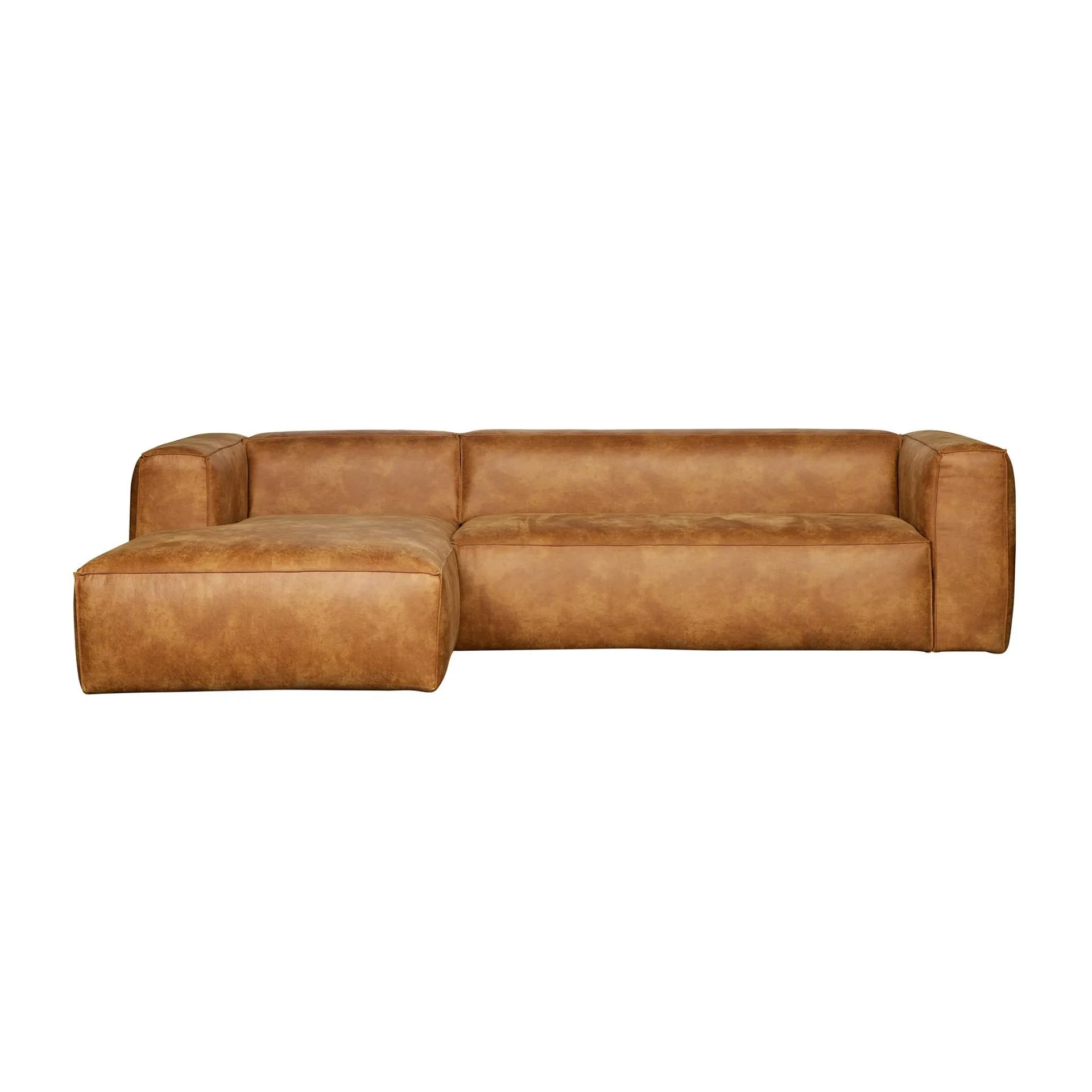 Woood Bean Chaise Longue Links - Eco-leder- Cognac