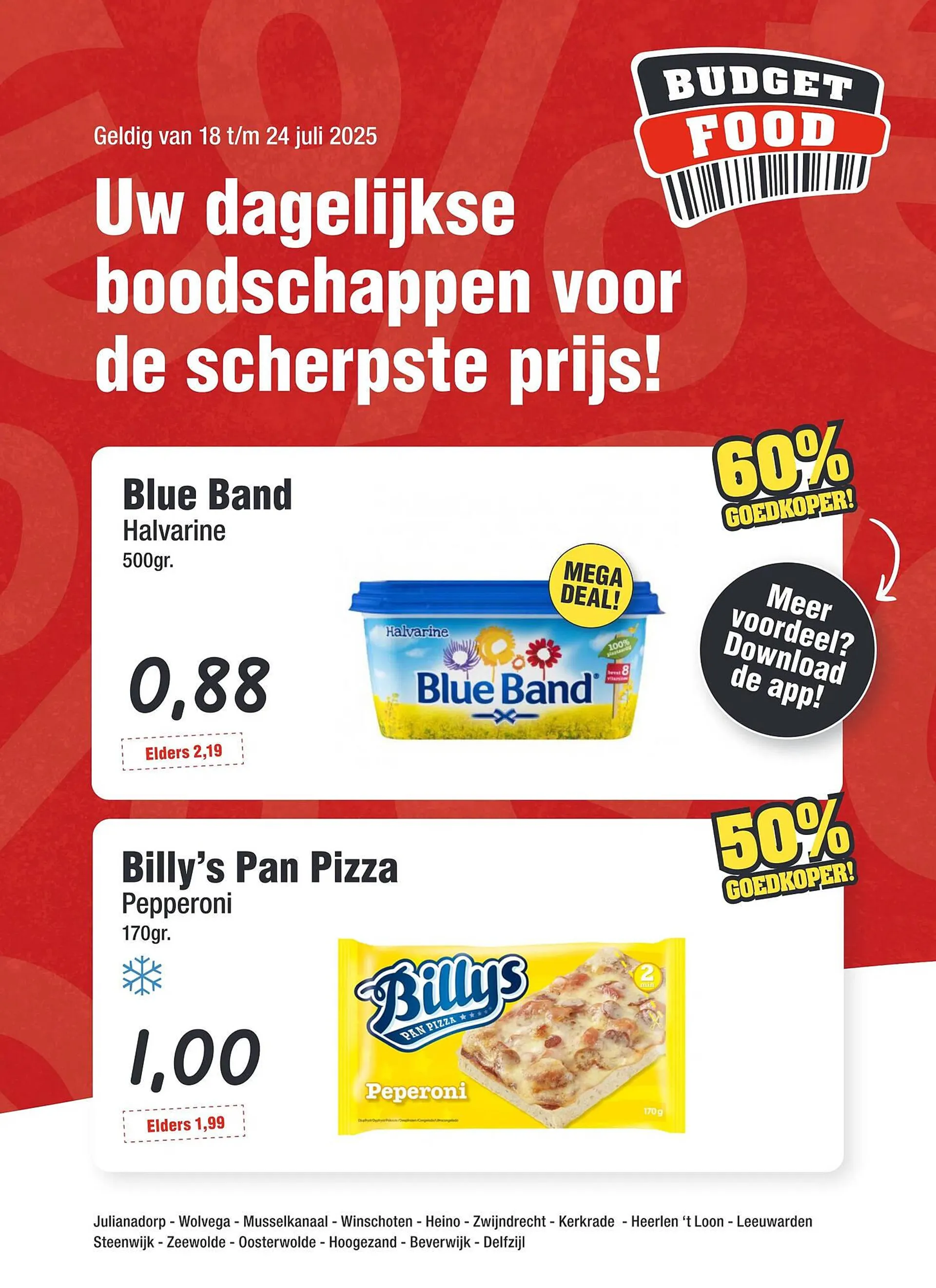Budget Food folder van 18 juli tot 24 juli 2025 - Folder pagina 1