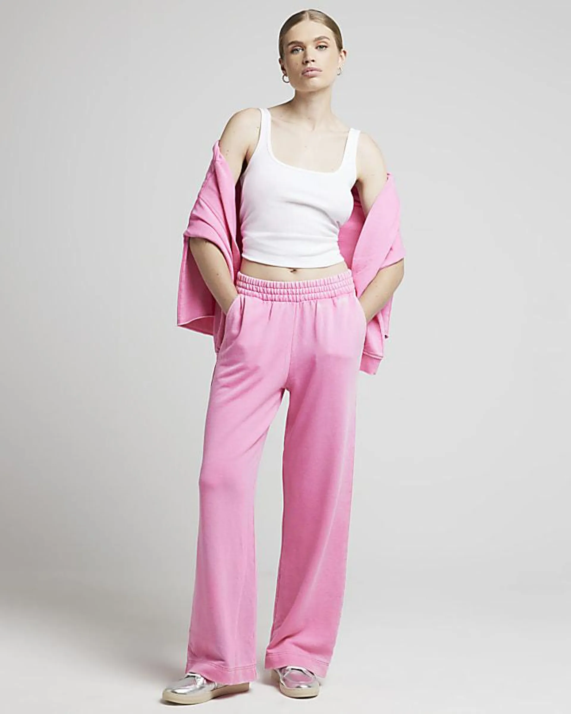 Pink Wide Leg Joggers