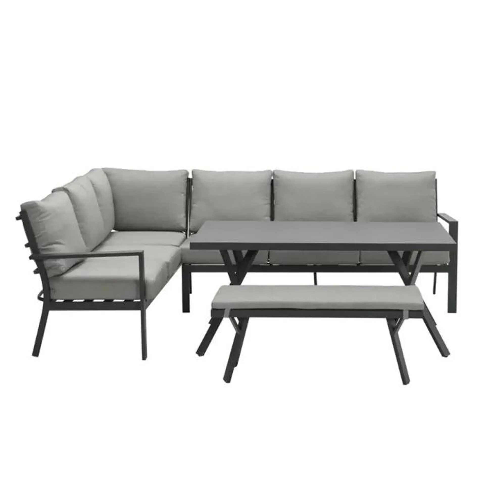 Senja lounge dining set 4-delig links - donker grijs