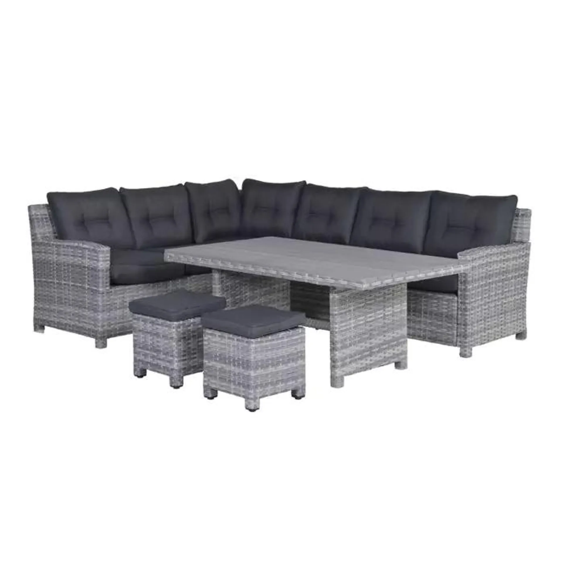 Alaska lounge dining set 5-delig links - grijs