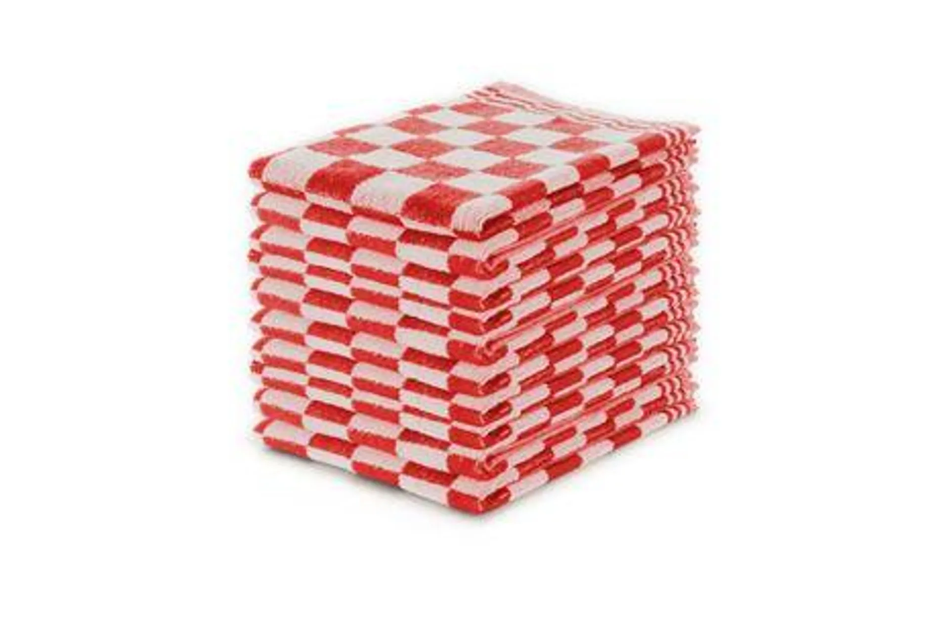 Eleganzzz Keukendoekset Blok 50x50cm - rood - set van 10