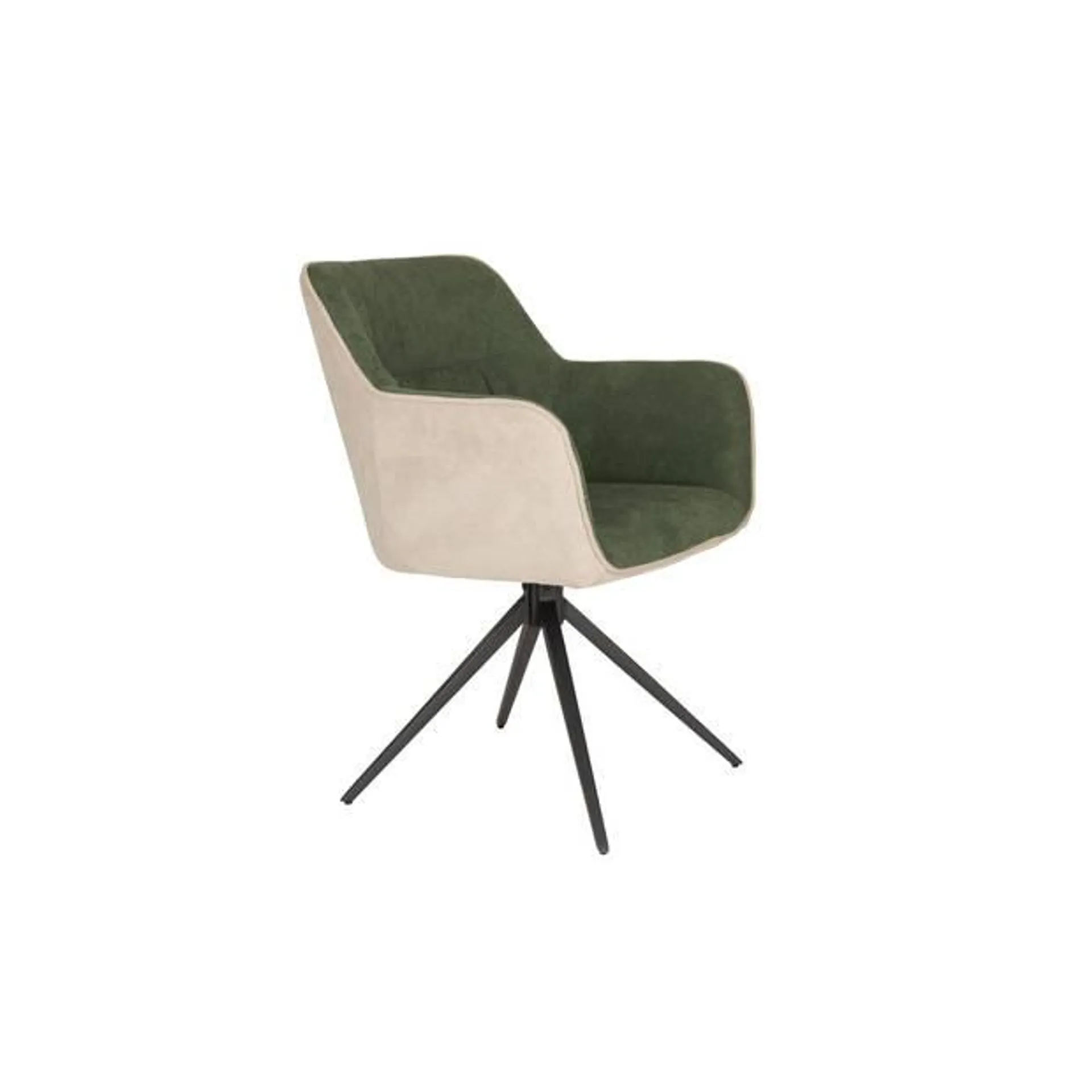 Housecraft Daley Eetkamerstoelen Beige/Groen - Set van 2