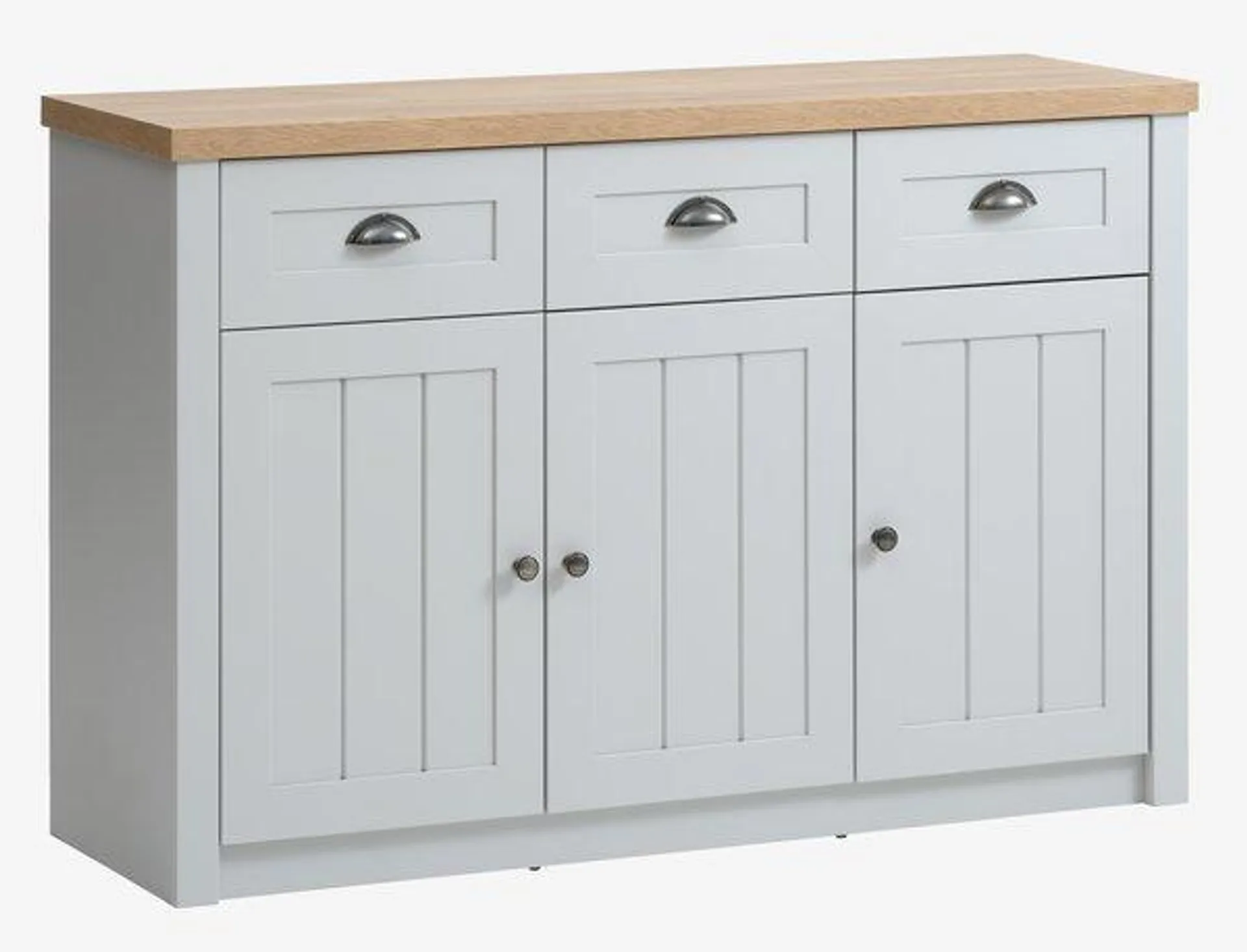 Credenza MARKSKEL 3 ante grigio chiaro/color rovere