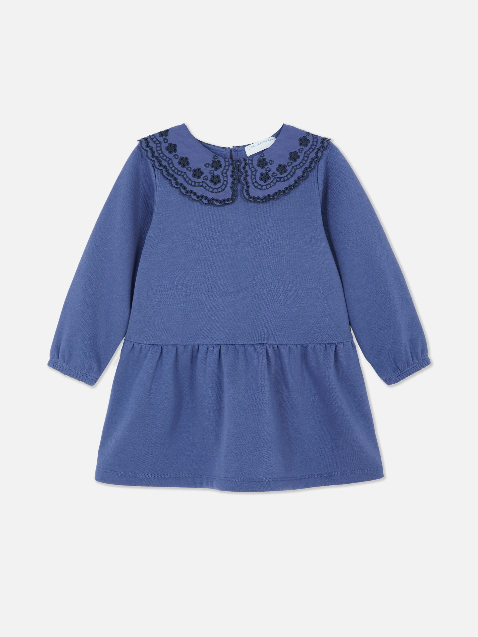 Sweatshirtjurk met broderie anglaise