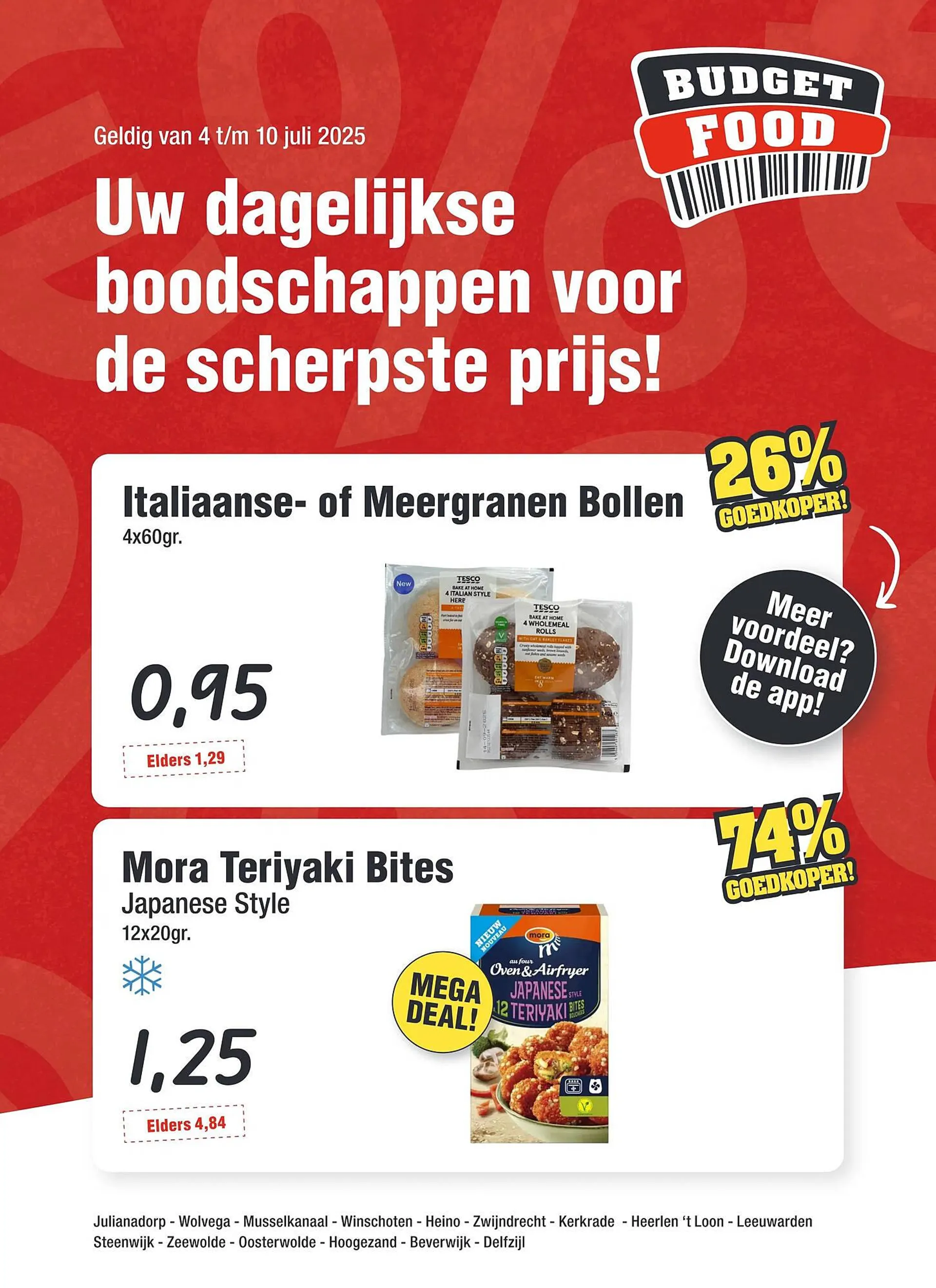 Budget Food folder van 4 juli tot 10 juli 2025 - Folder pagina 1