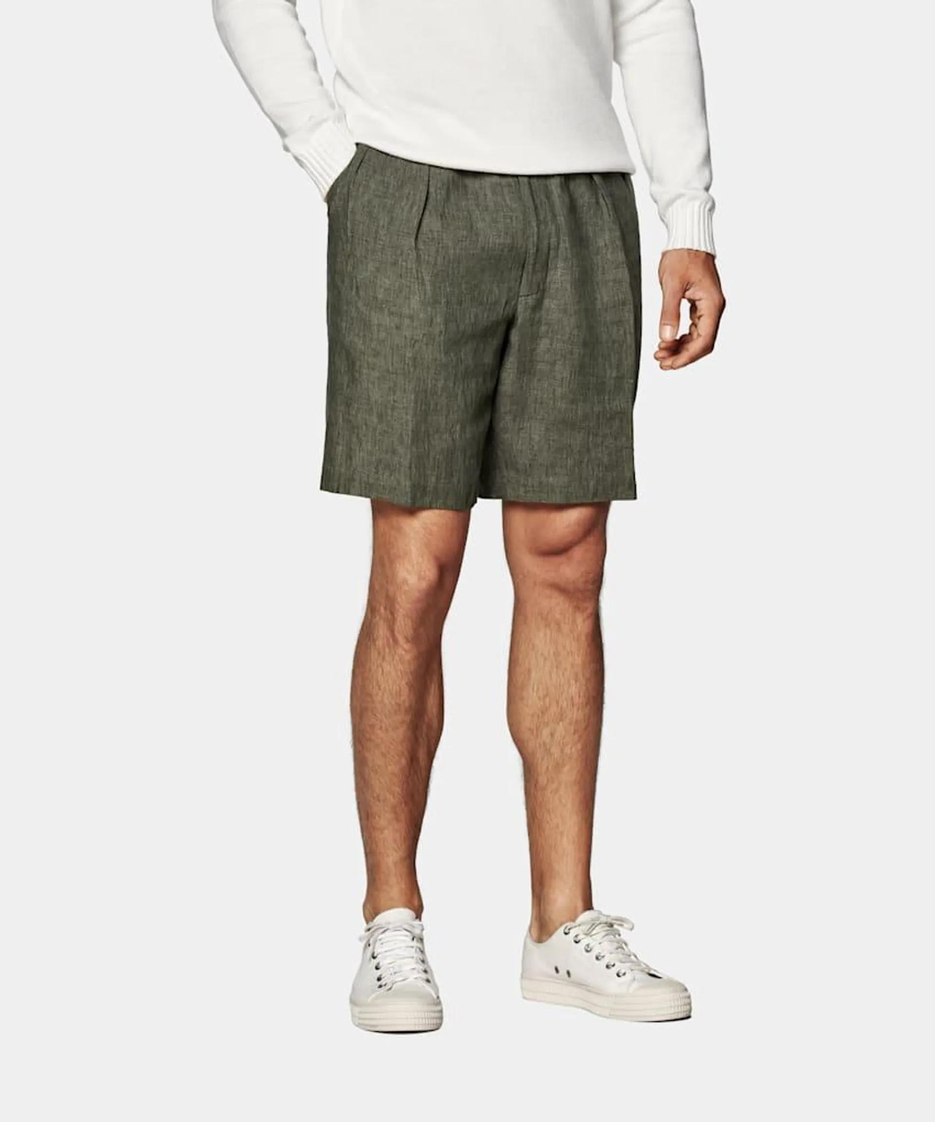 Dark Green Straight Leg Shorts