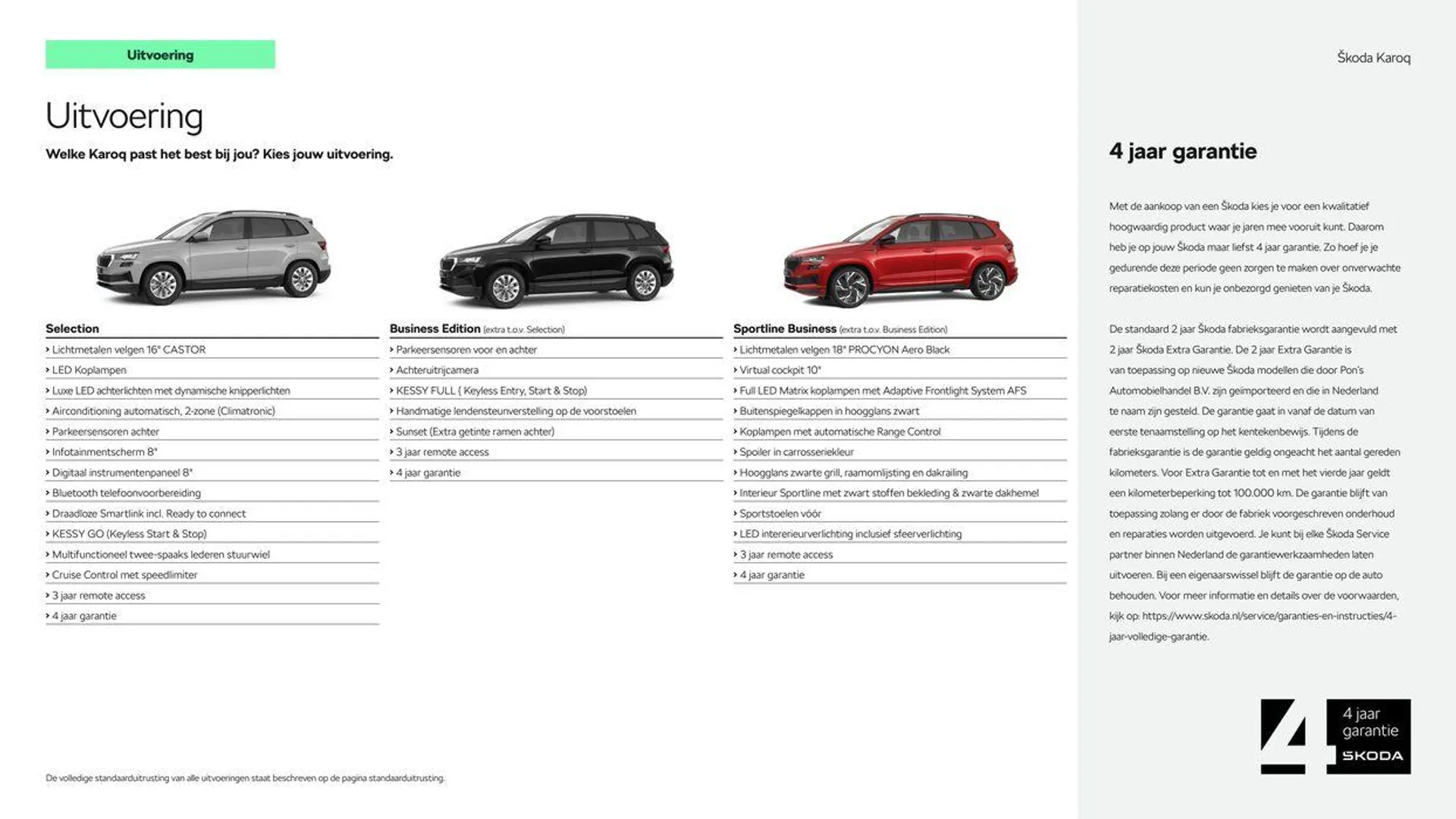 Škoda Karoq prijslijst per 15 augustus 2024 van 15 augustus tot 15 augustus 2025 - Folder pagina 3