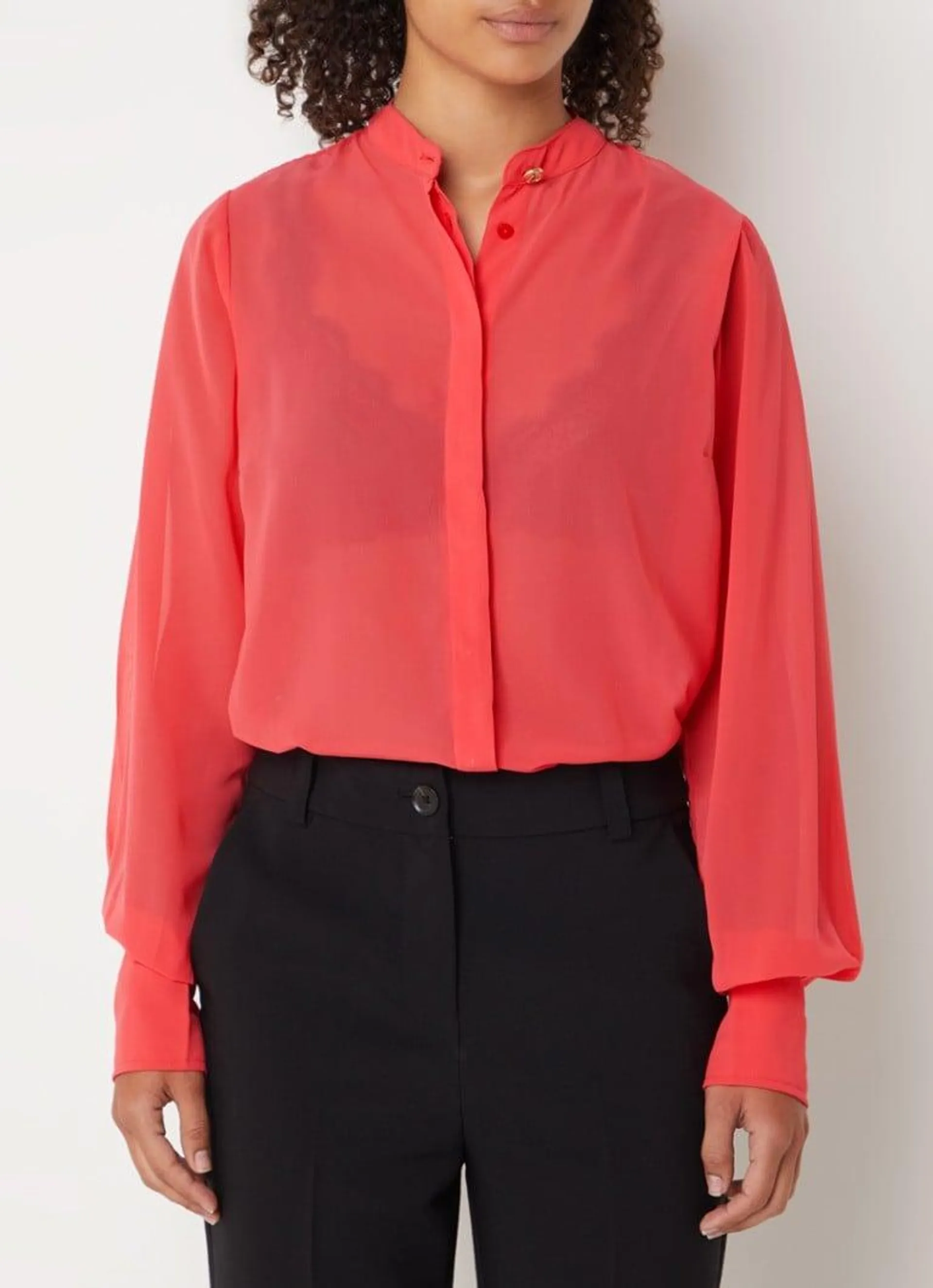 Bahrein semi-transparante blouse met ballonmouw