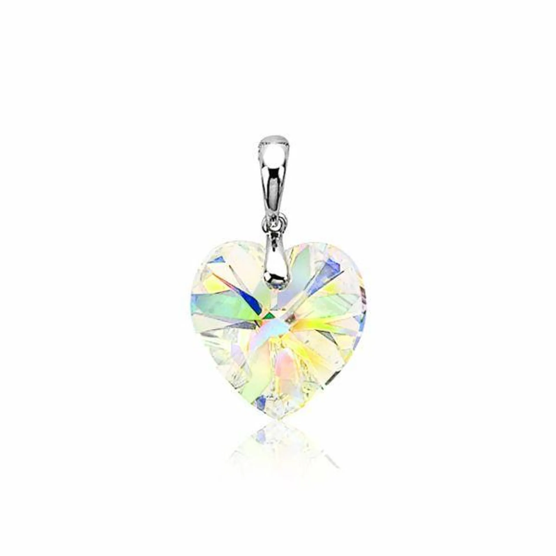 ZINZI Sterling Silver Heart Pendant Swarovski White ZIH903