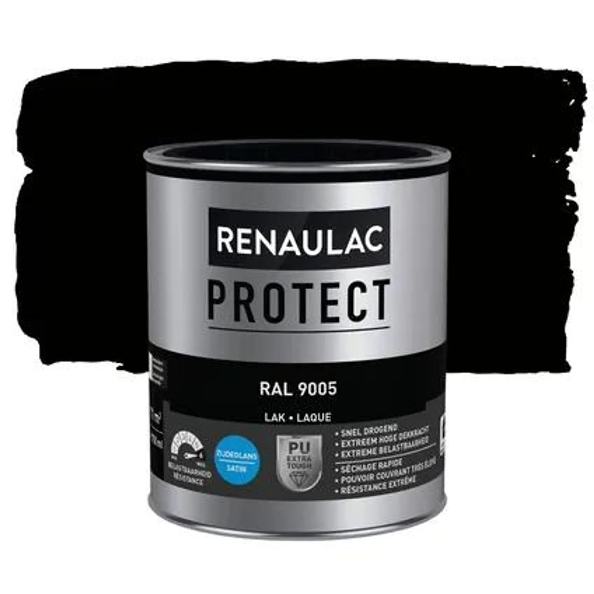 Renaulac lak Protect RAL9005 zijdeglans 750ml