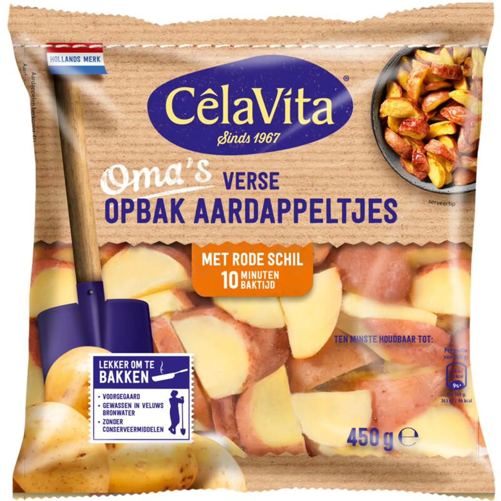 CêlaVíta Oma's verse opbak aardappeltjes rood