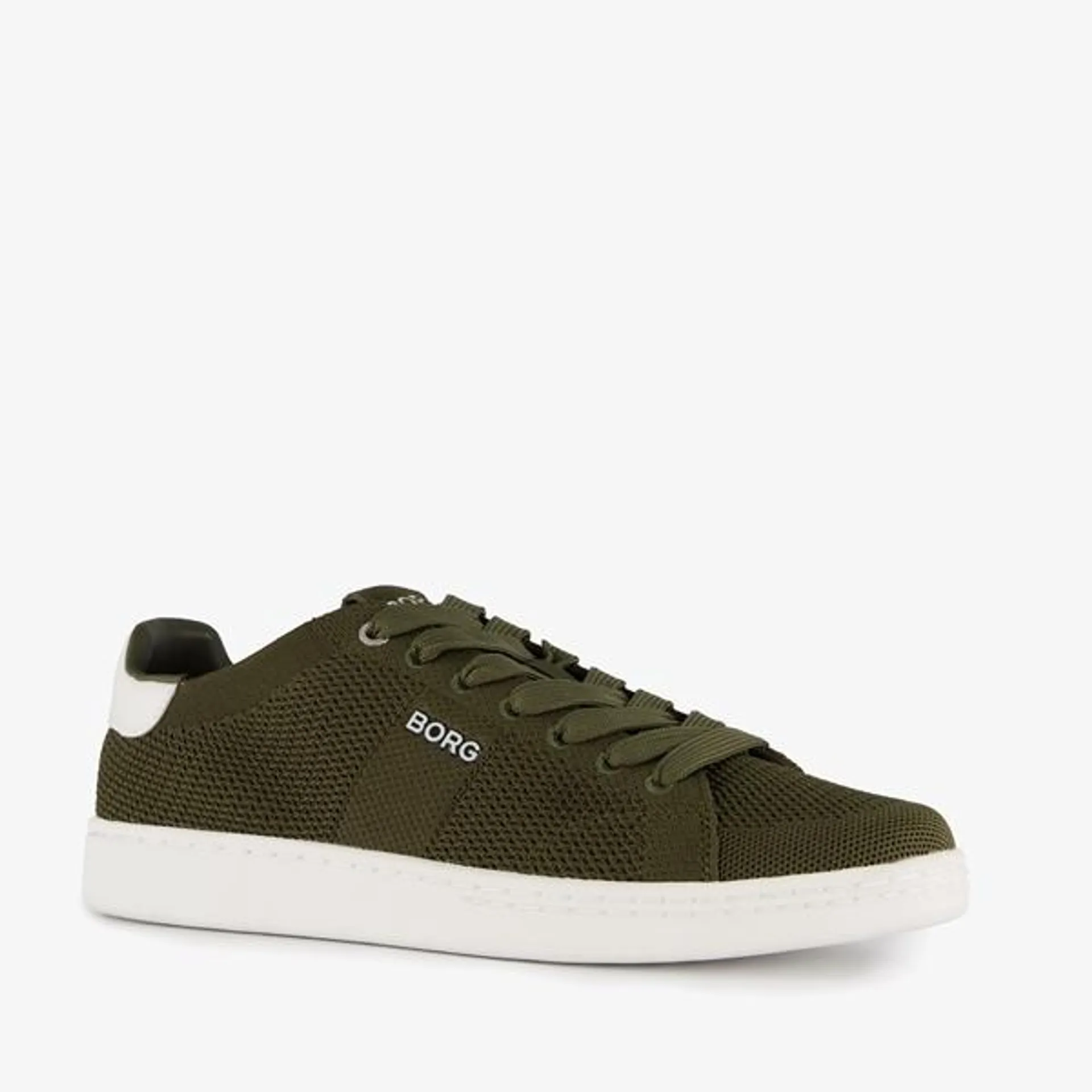 Kaki groene heren sneakers van Bjorn Borg. Gemaakt van imitatieleer en text...