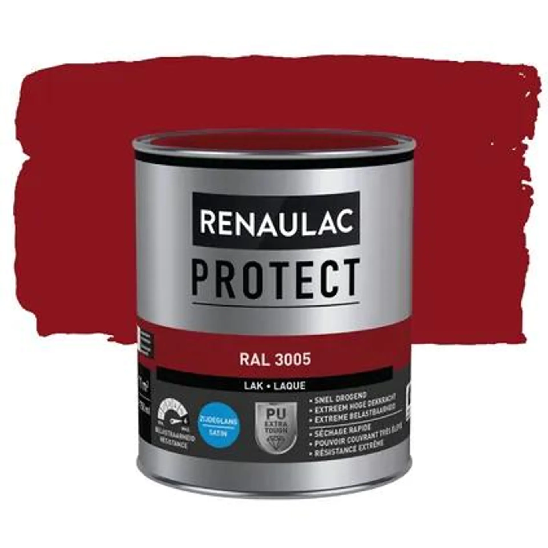 Renaulac lak Protect RAL3005 zijdeglans 750ml