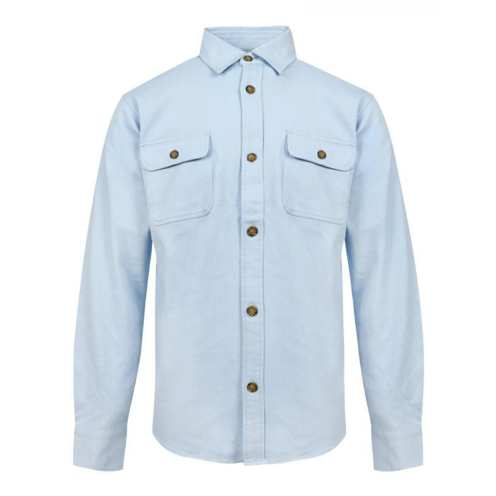 Katoenen Overshirt Lichtblauw