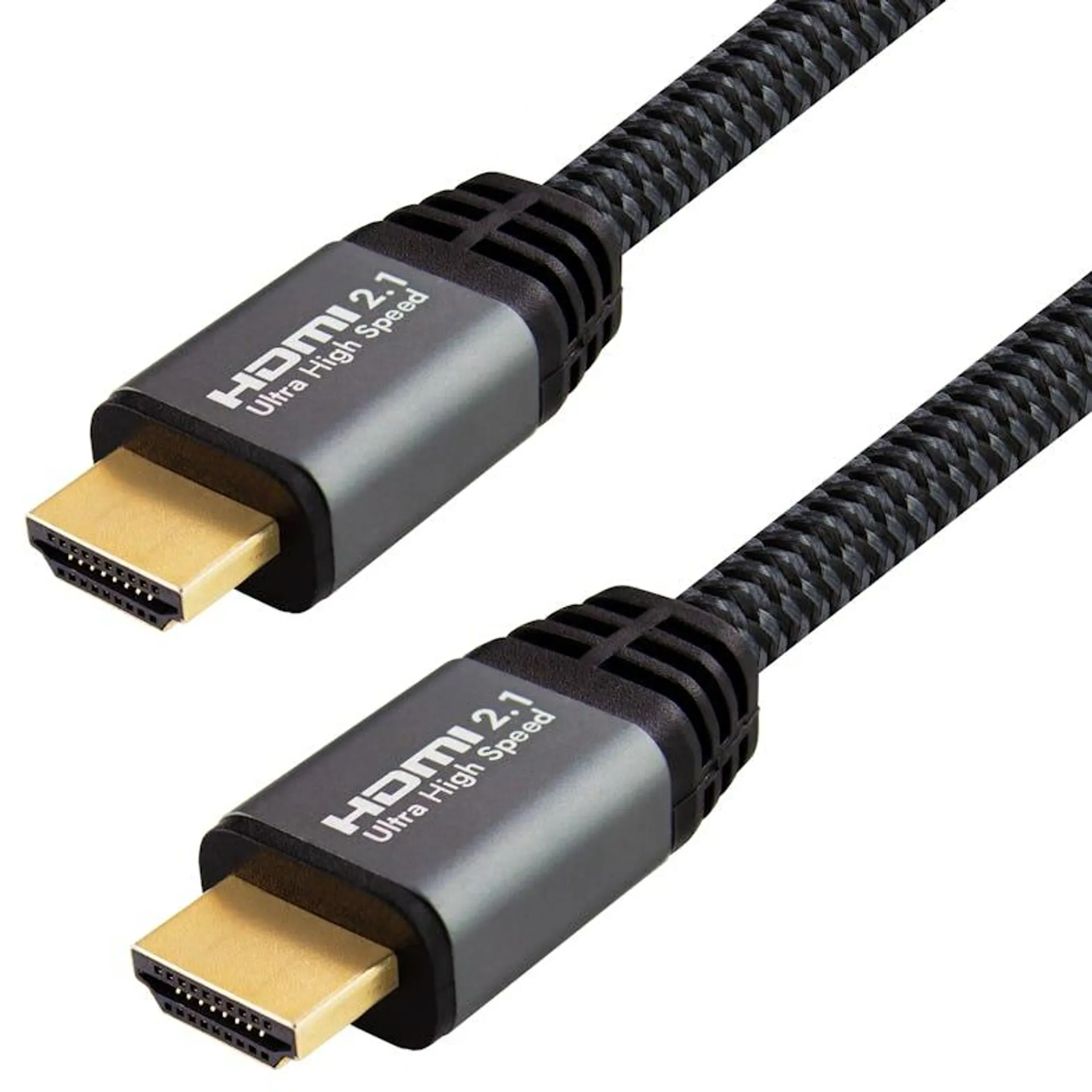 Qnected® HDMI 2.1 kabel 2 meter - Gecertificeerd - 4K 120Hz & 144Hz, 8K 60Hz Ultra HD - Graphite Grey