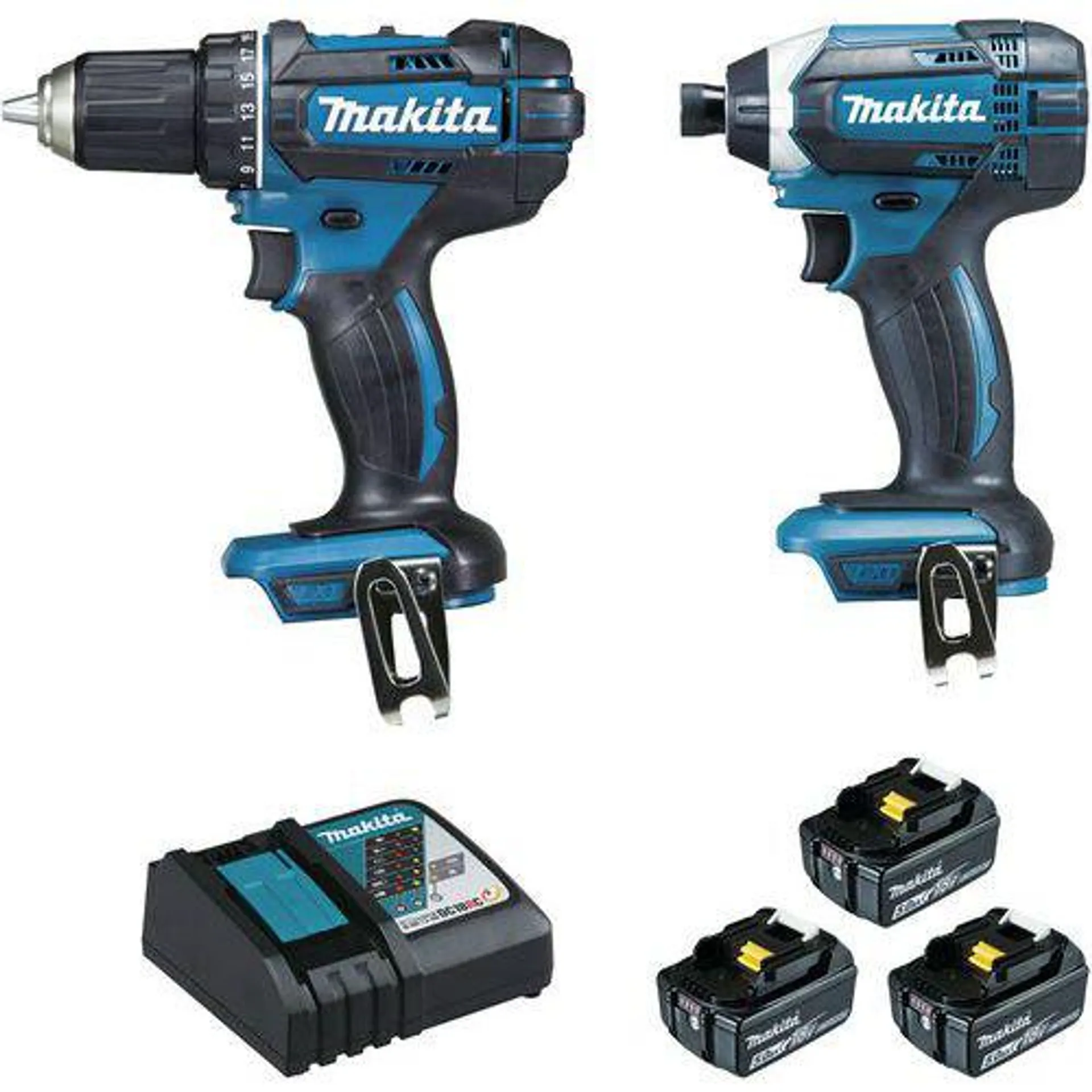 Set Makita-schroefboormachine en -klopboormachine 18 V 5 Ah