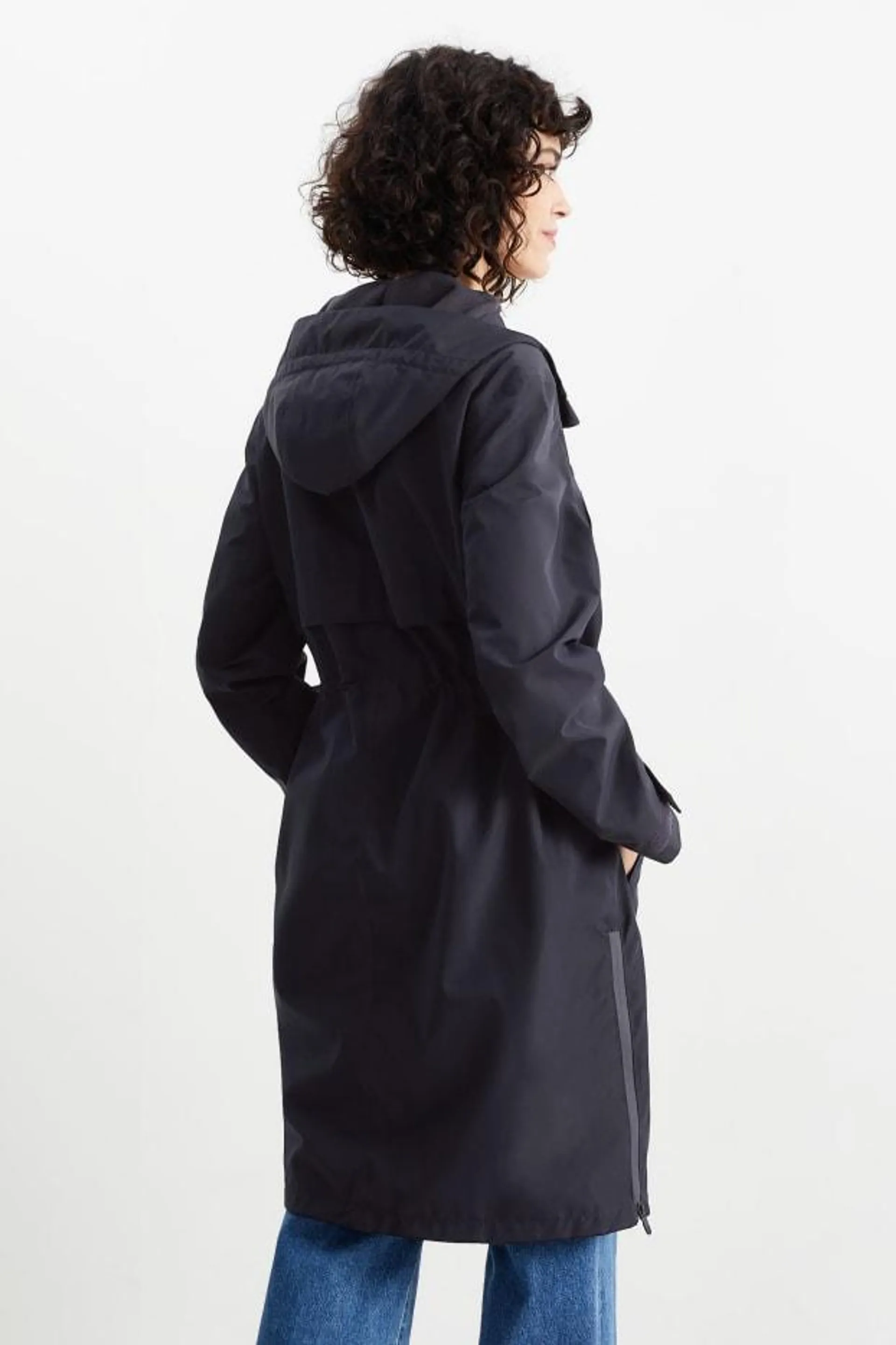 Raincoat with hood - lined - waterproof