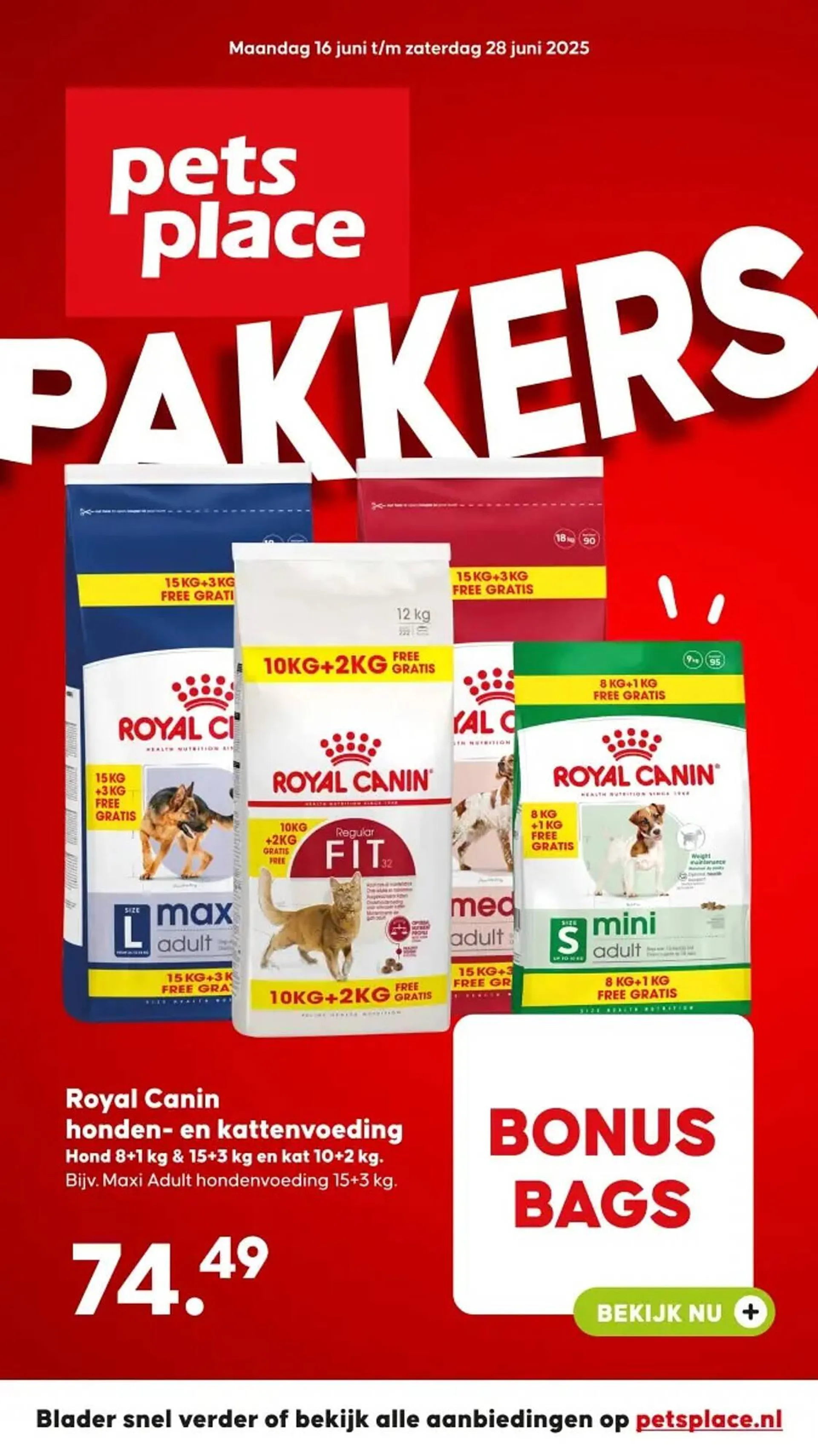 Pets Place folder van 16 juni tot 28 juni 2025 - Folder pagina 1
