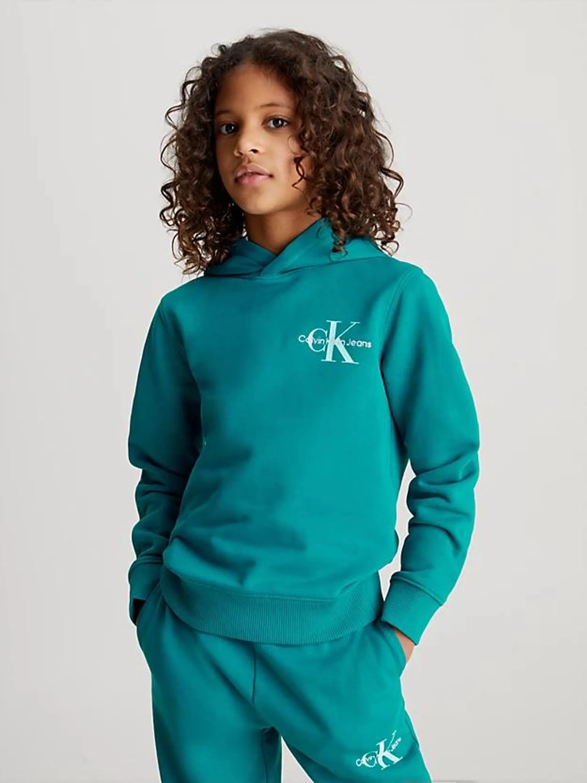 Badstoffen kinderhoodie met logo