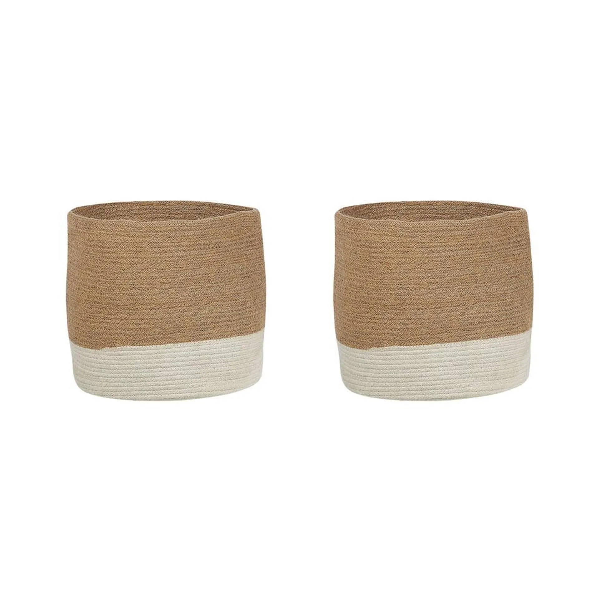 BULANIK - Mand set van 2 - Beige/Wit - Jute