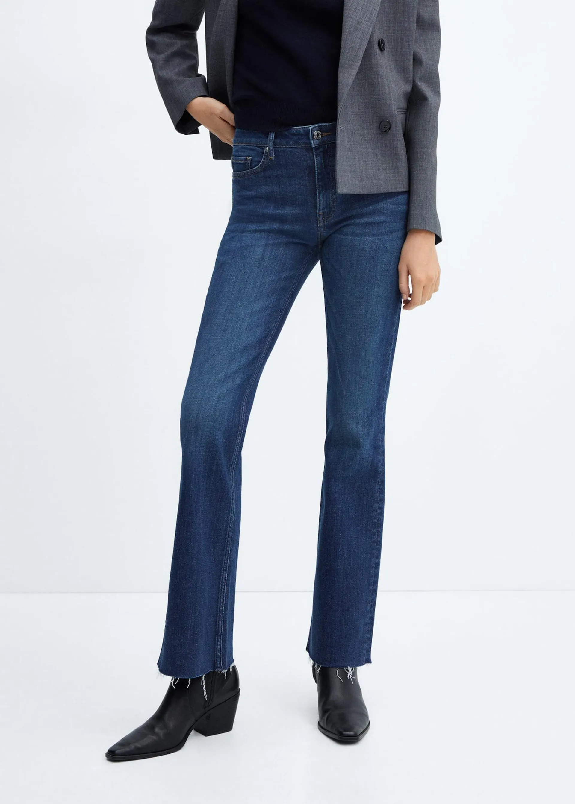 Flared mid-rise jeans