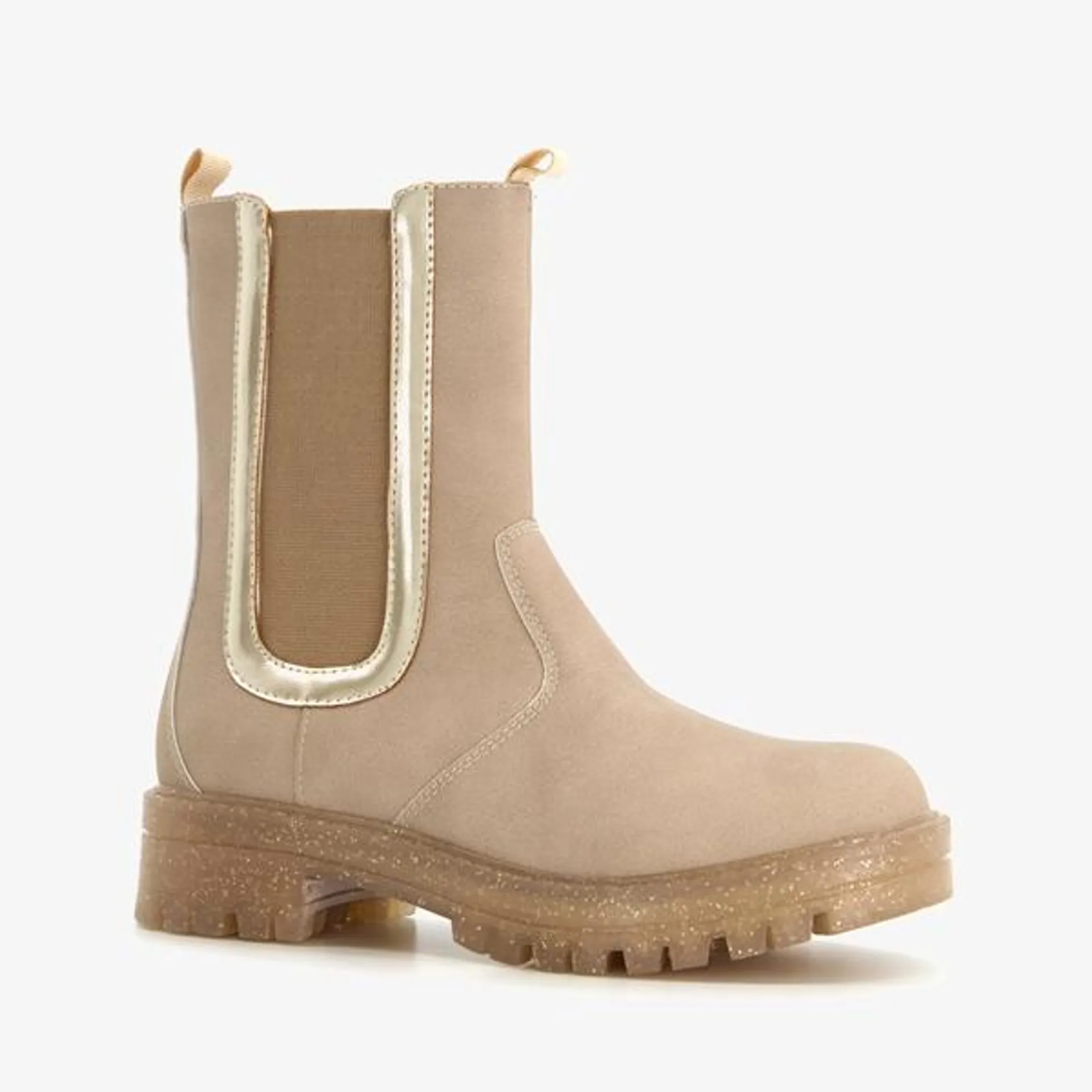 Blue Box meisjes Chelsea boots beige met glitters