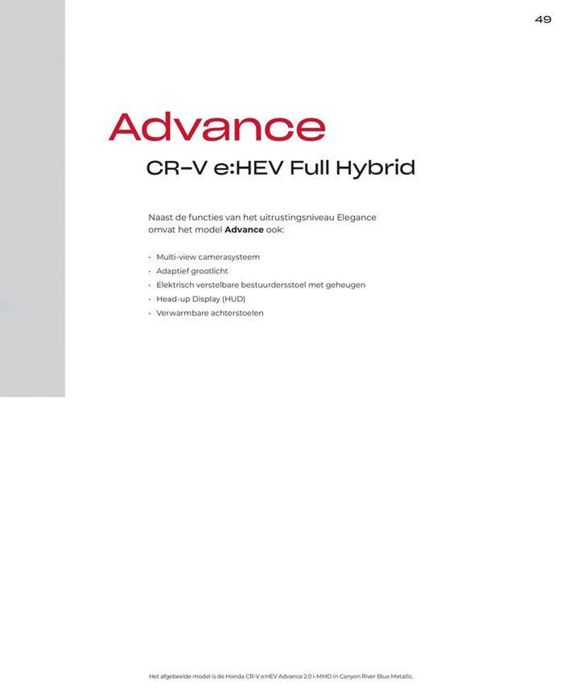 Honda CR-V e:HEV &amp; e:PHEV — Brochure van 28 juni tot 12 juli 2024 - Folder pagina 49