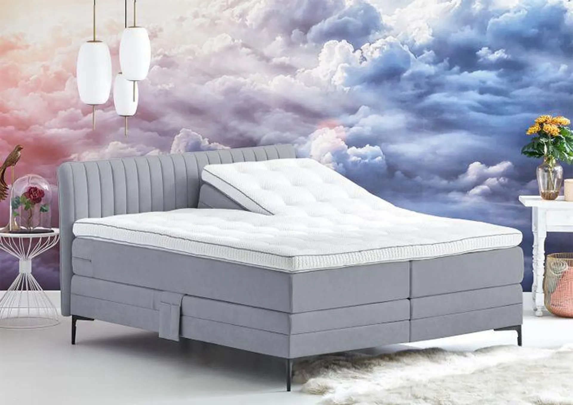 Cinderella Elektrische Boxspring Desire Wave Compleet - Grijs