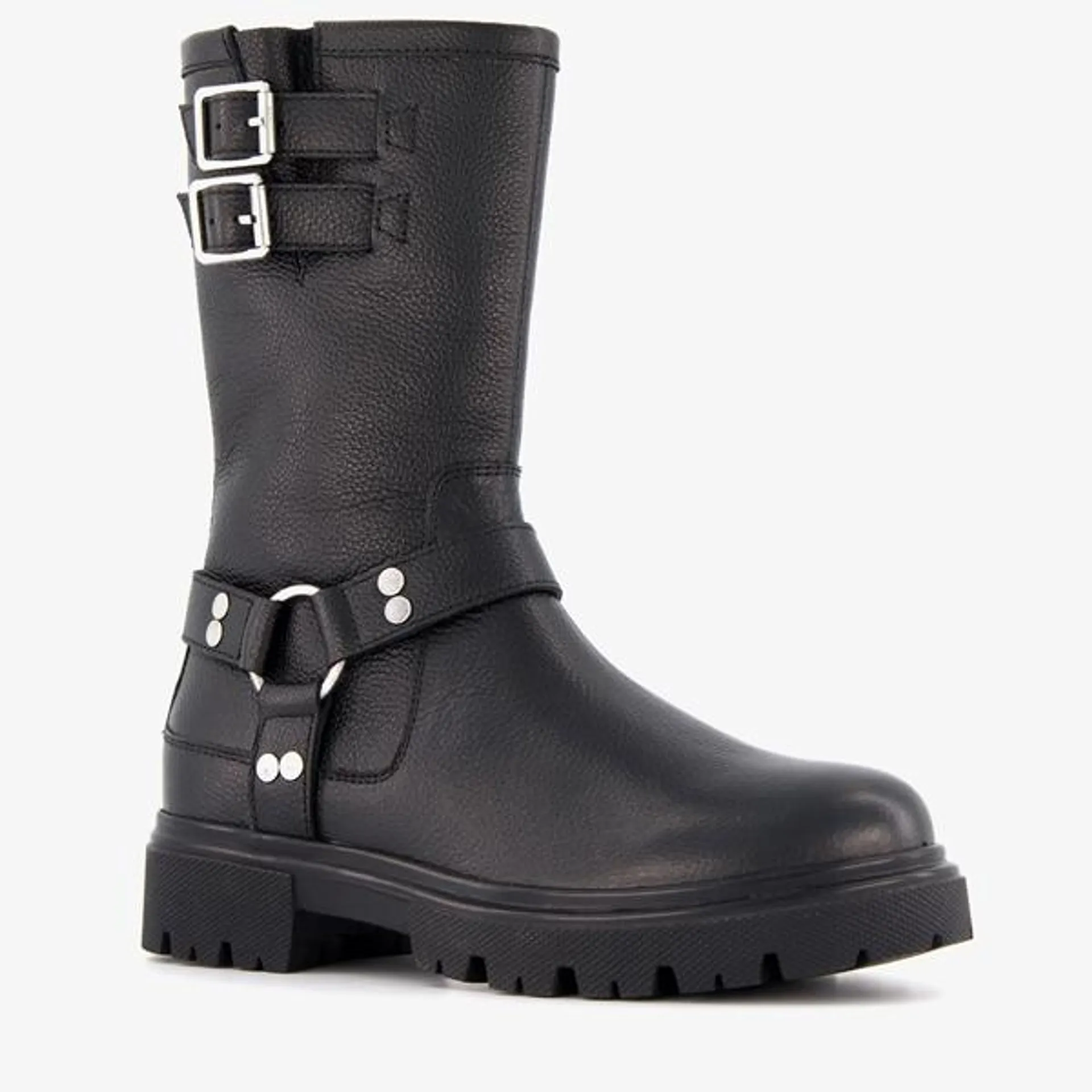 Groot leren meisjes biker boots