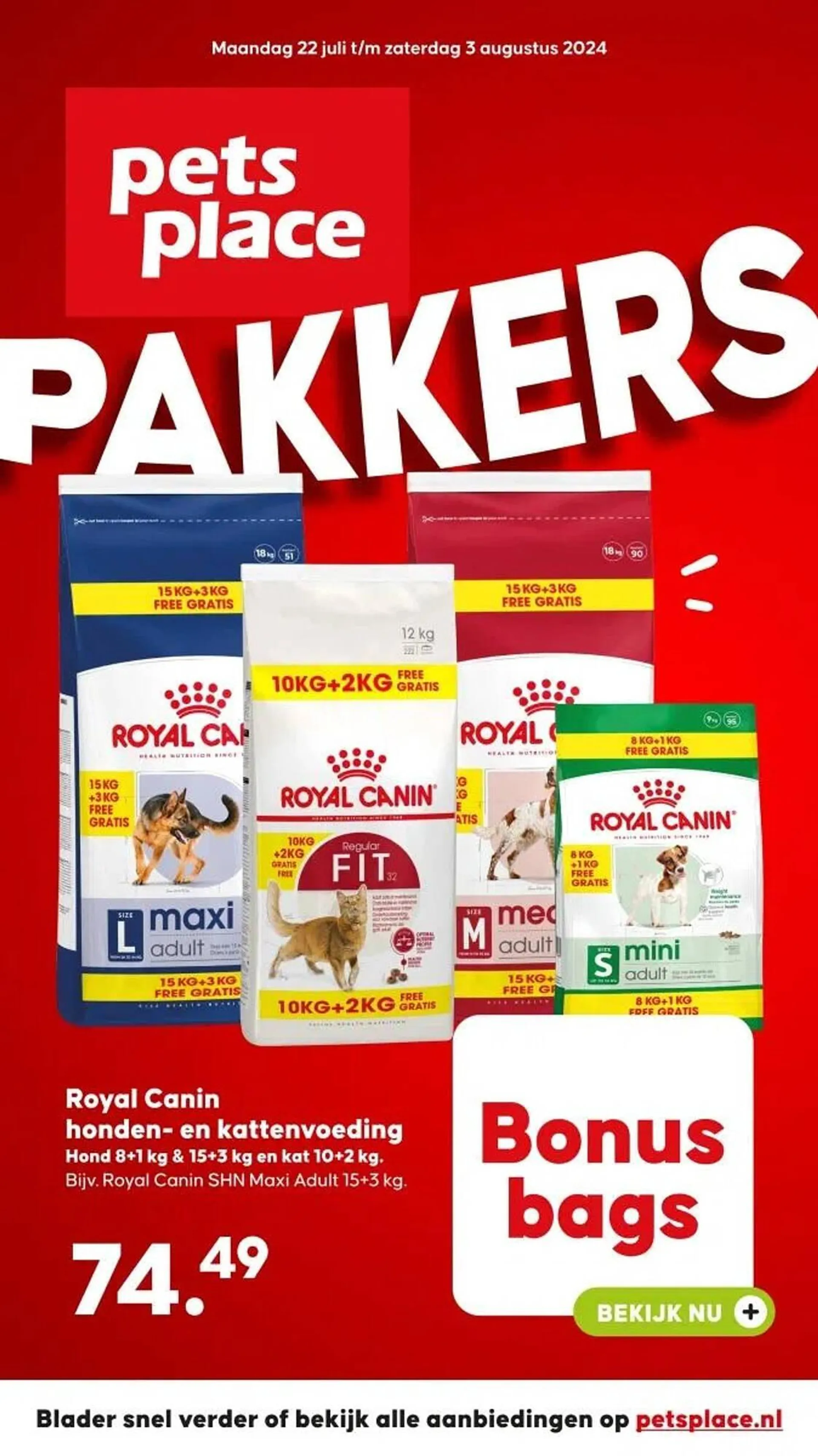 Pets Place folder van 22 juli tot 22 juli 2024 - Folder pagina 1