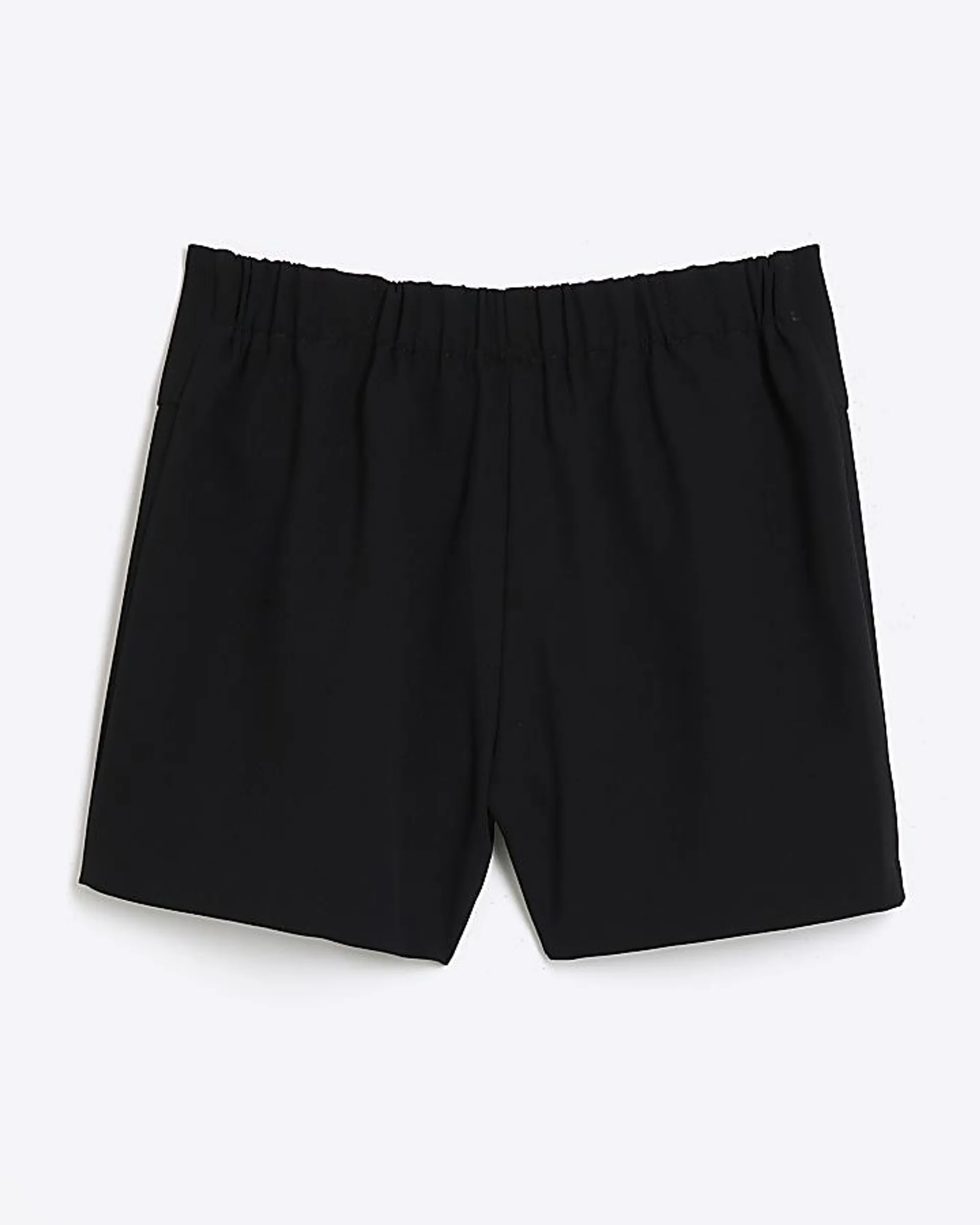 Girls black button detail shorts