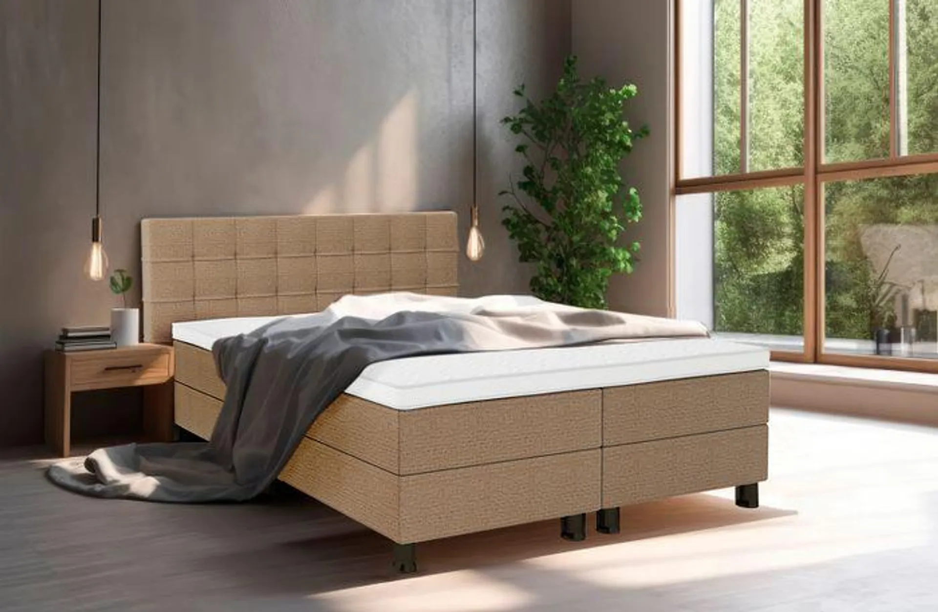 Aanbieding Boxspring Compleet Rens - beige