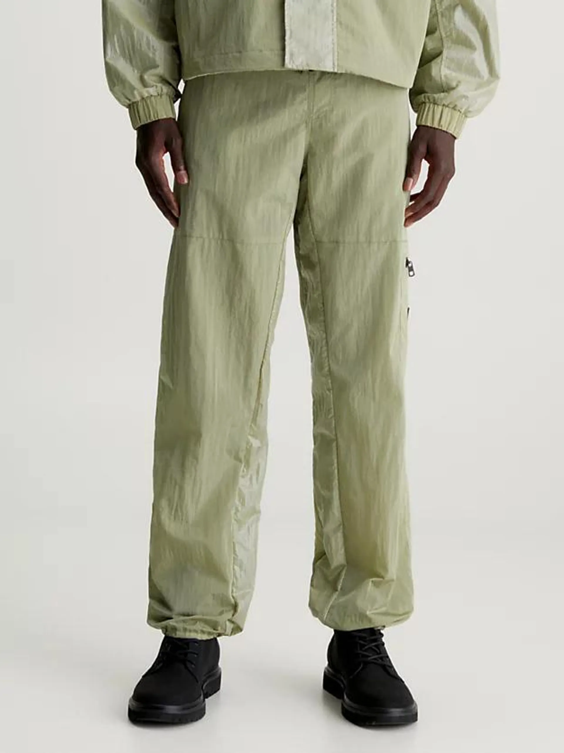 Relaxed nylon cargobroek