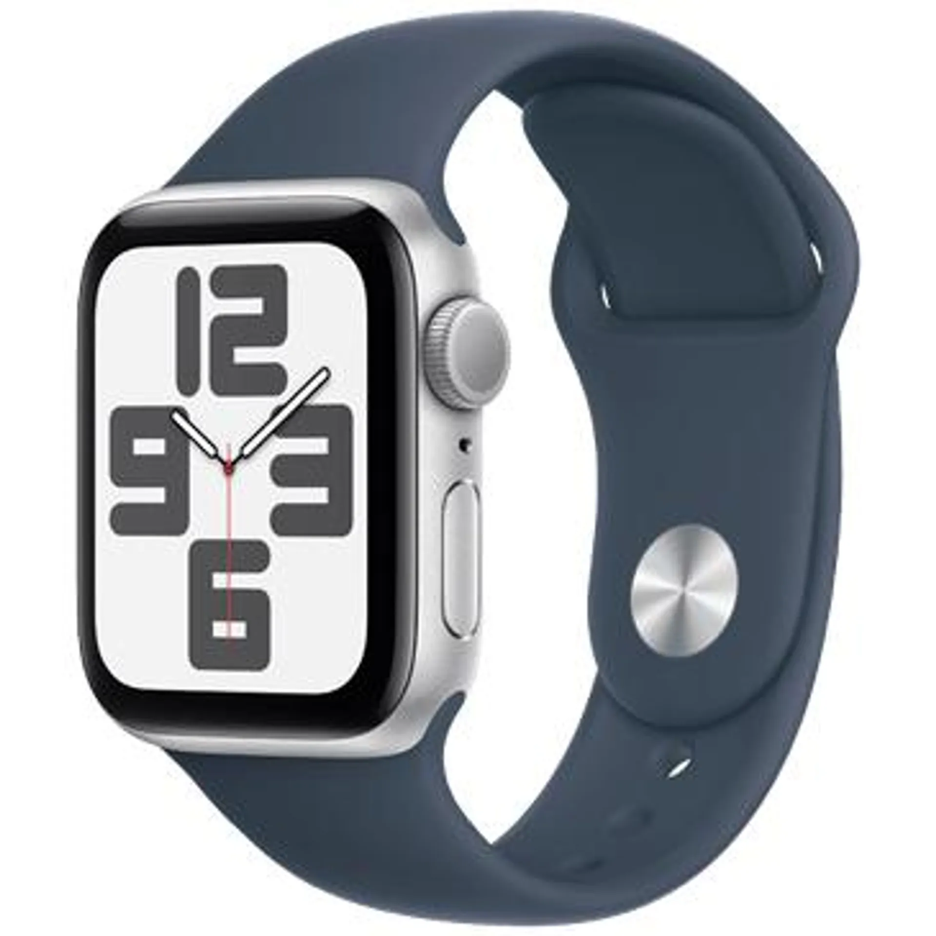 Apple Watch SE 2023 40mm Zilver (Blauwe Siliconenband M/L)