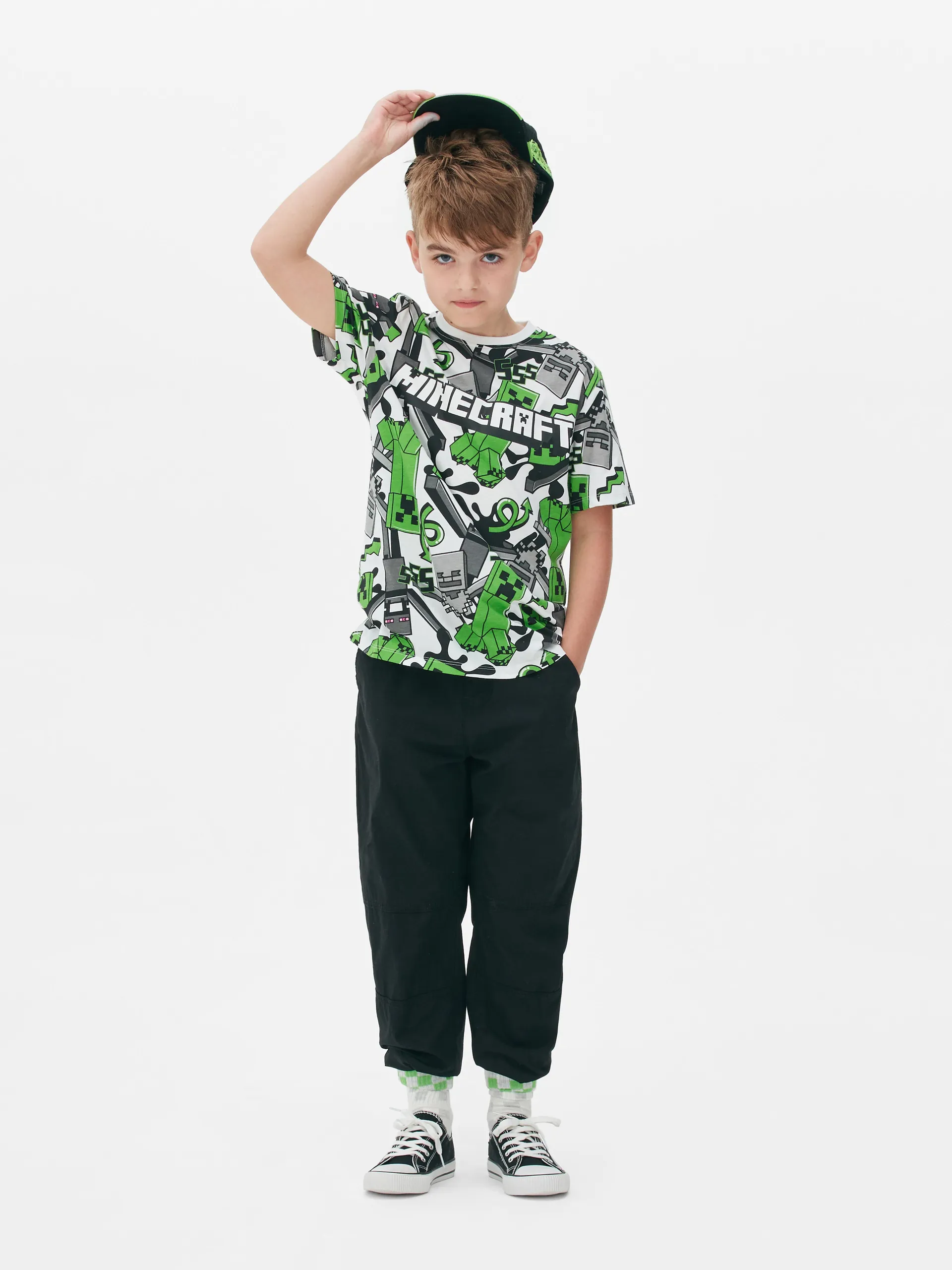 T-shirt met Minecraft Creeper-patroon