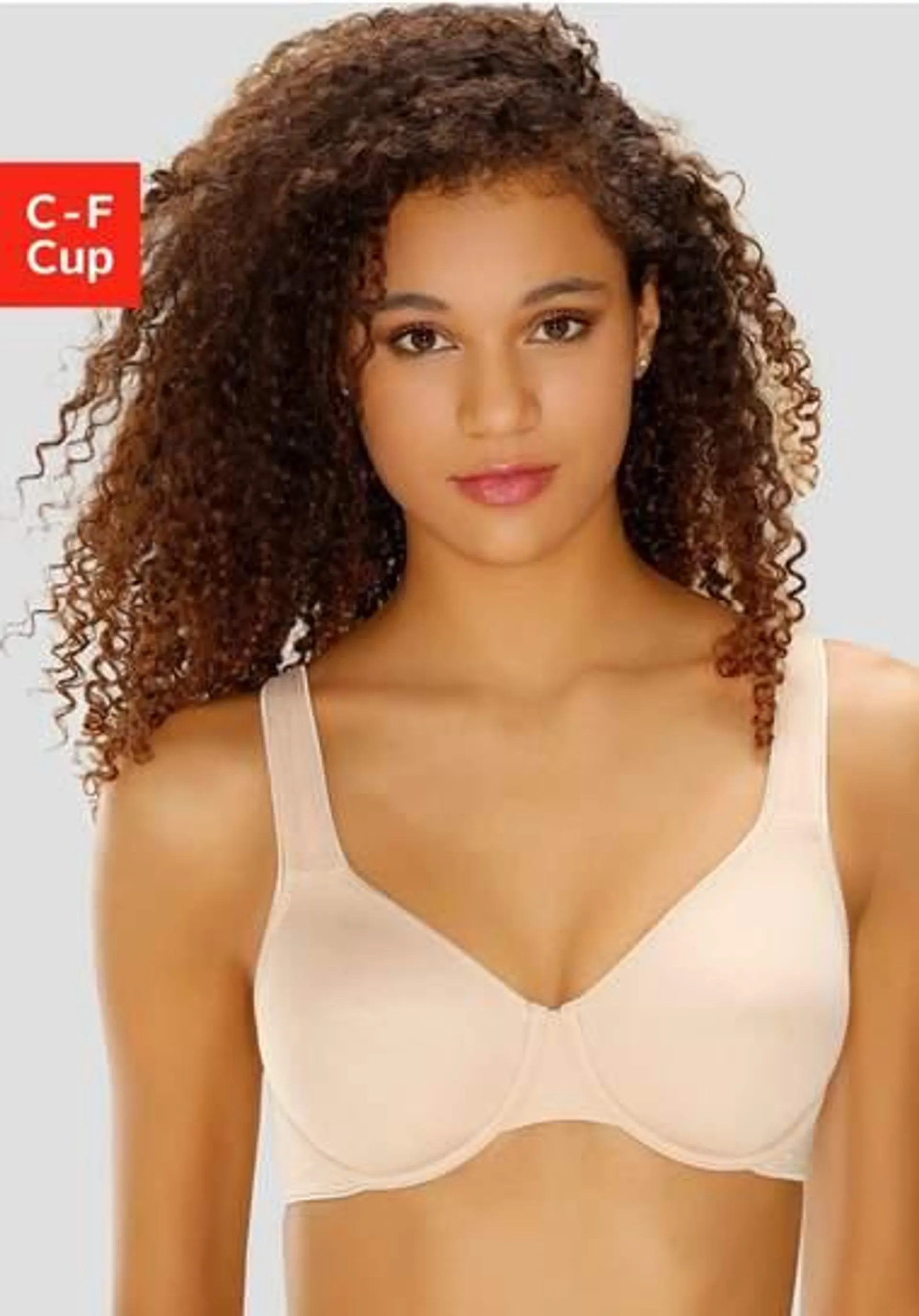 Lascana Minimizer-bh met beugel en naadloze cups, van zijdeachtige microvezel, basic lingerie