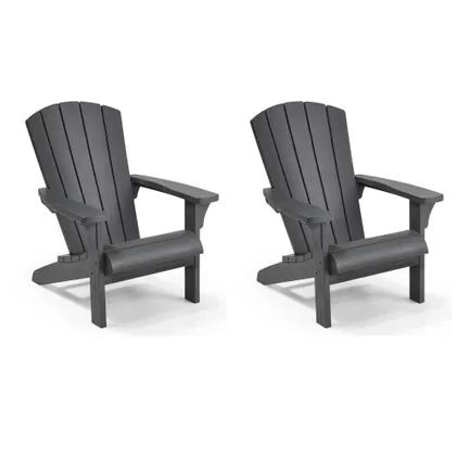 Keter Troy Adirondack Tuinstoel - set van 2 - 81x80x96,5cm - Grafiet