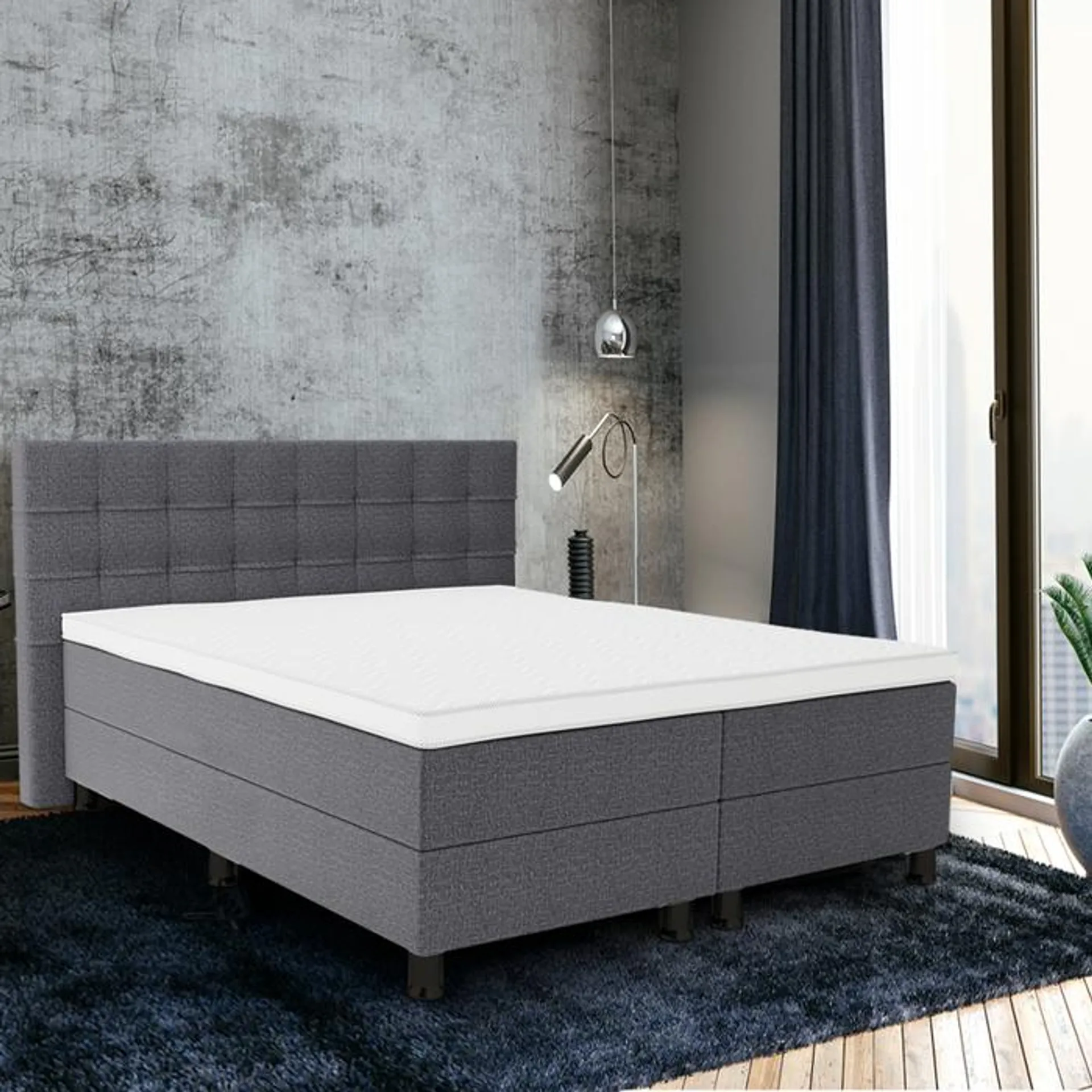 Aanbieding Boxspring Compleet Rens - grijs