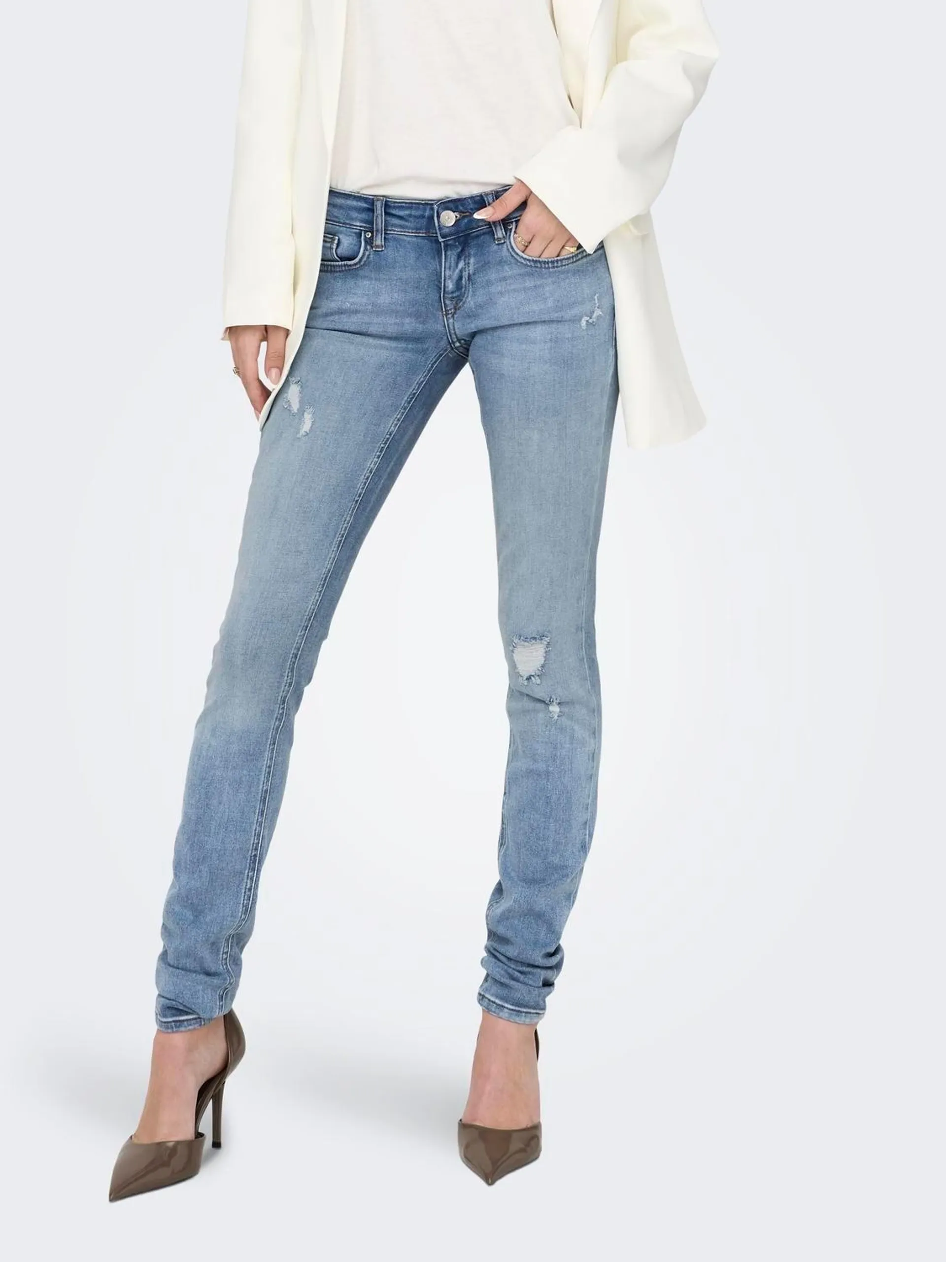 Skinny fit Low waist Versleten zoom Jeans