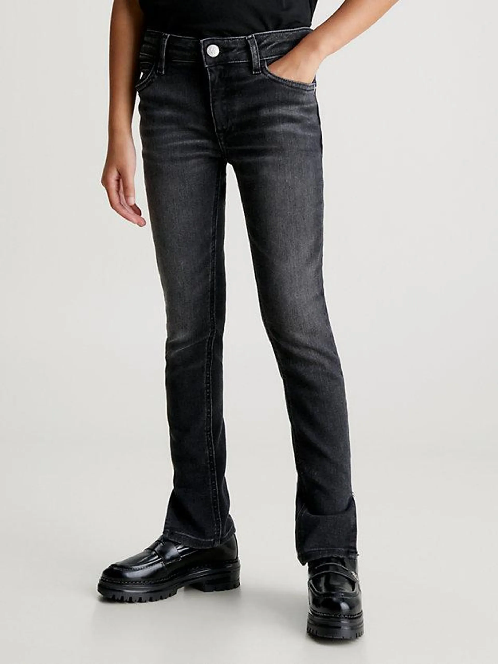Skinny slit cuff jeans