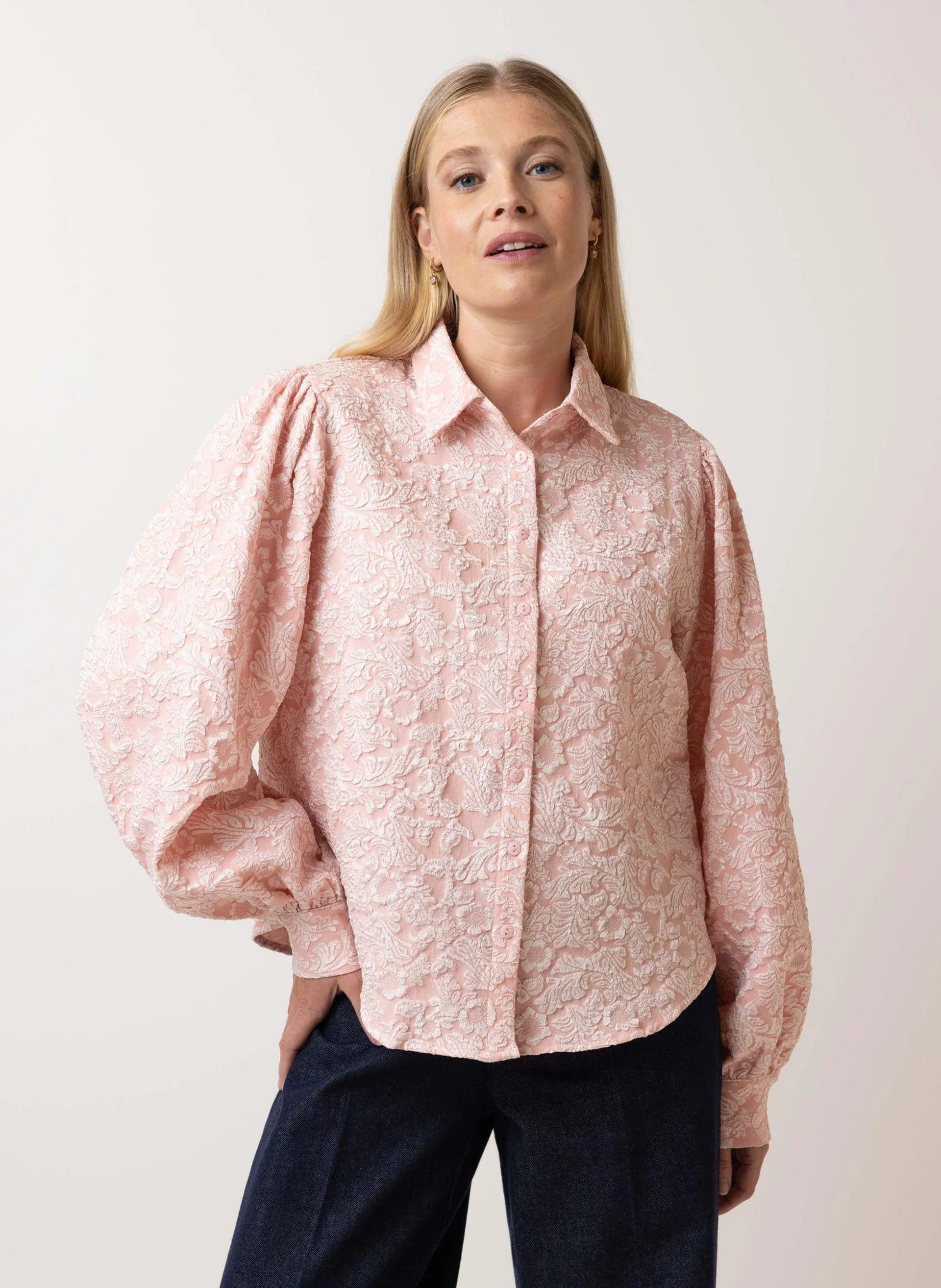 Lichtroze blouse