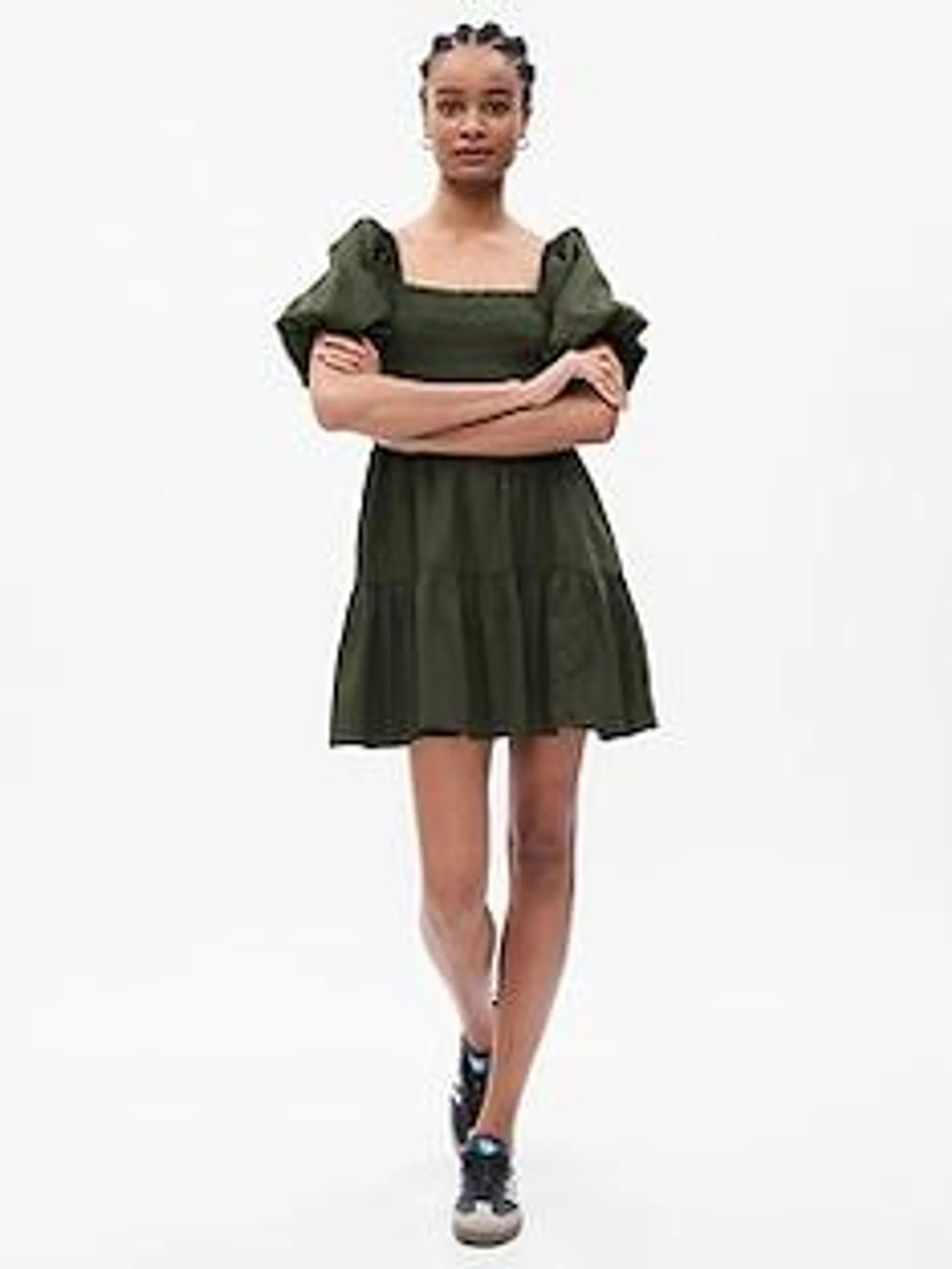 Puff Sleeve Smocked Mini Dress