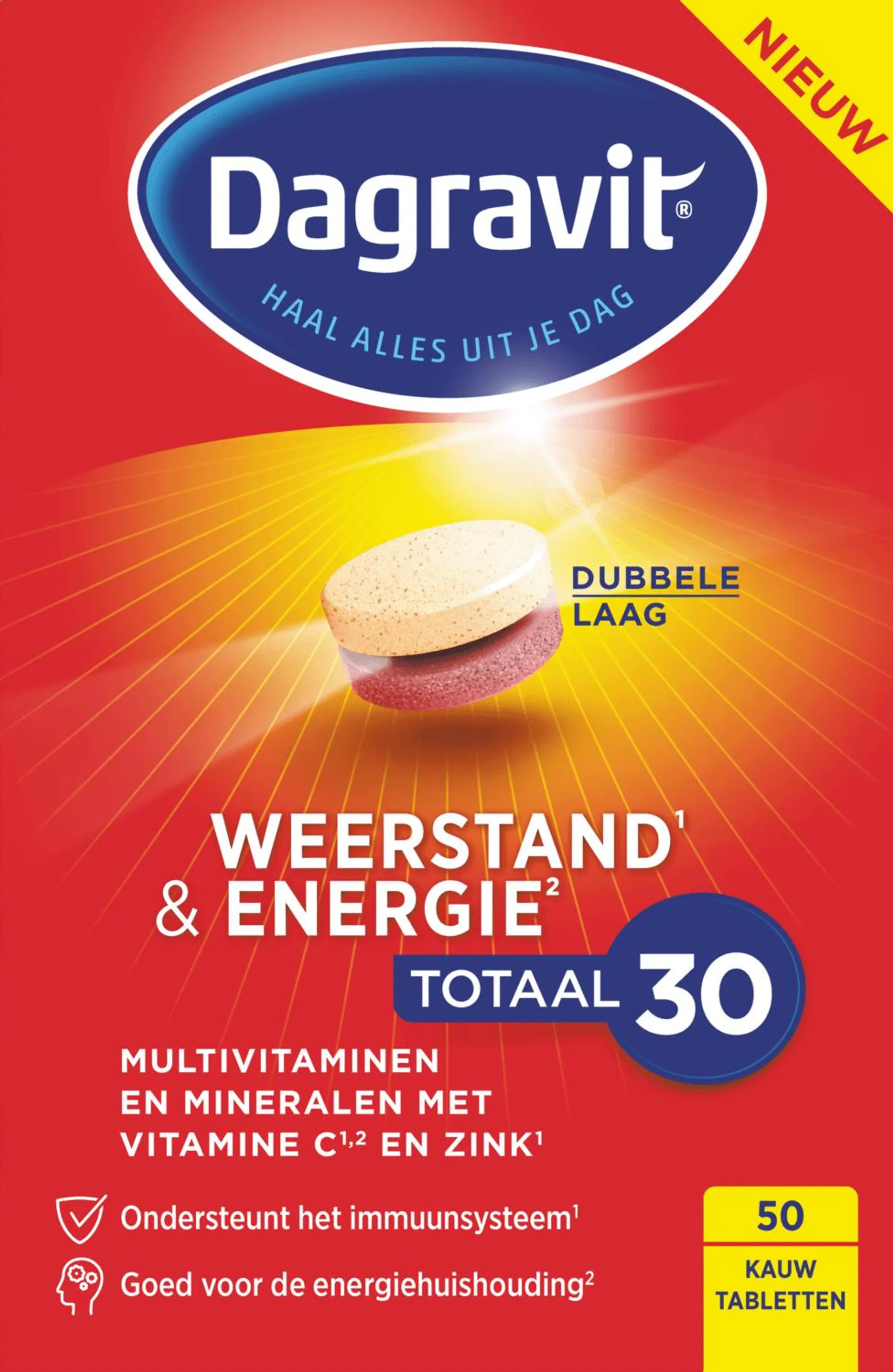 Dagravit Totaal 30 weerstand & energie 50 tabletten