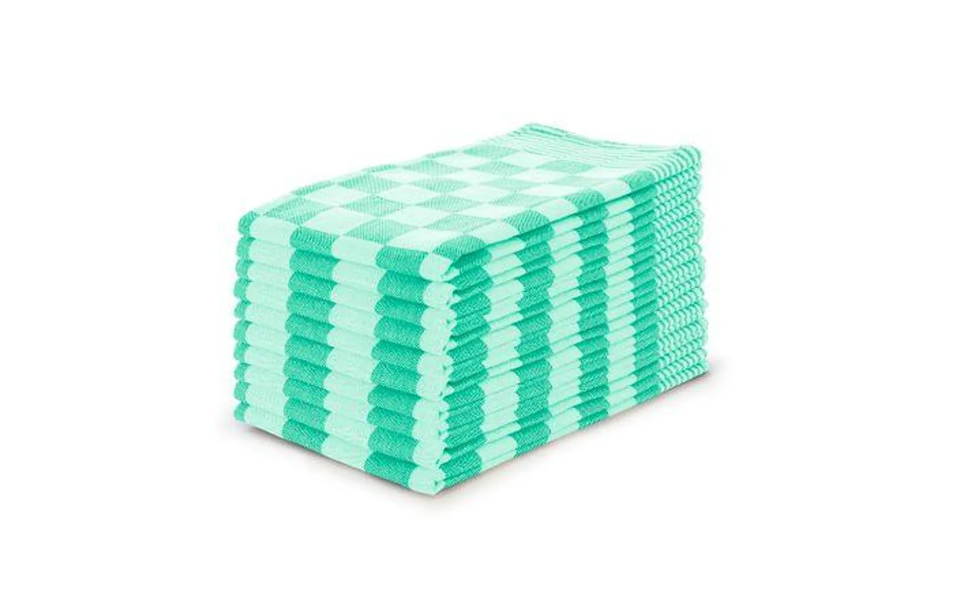 Eleganzzz Theedoekenset Blok 65x65cm - licht groen - set van 10