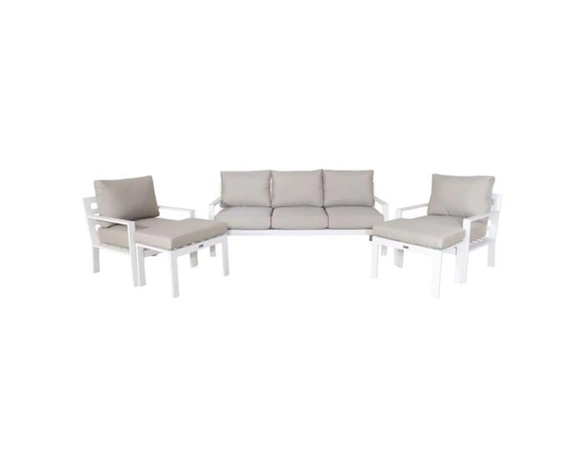 Dining Loungeset "Eva" - aluminium wit - Pure Garden & Living