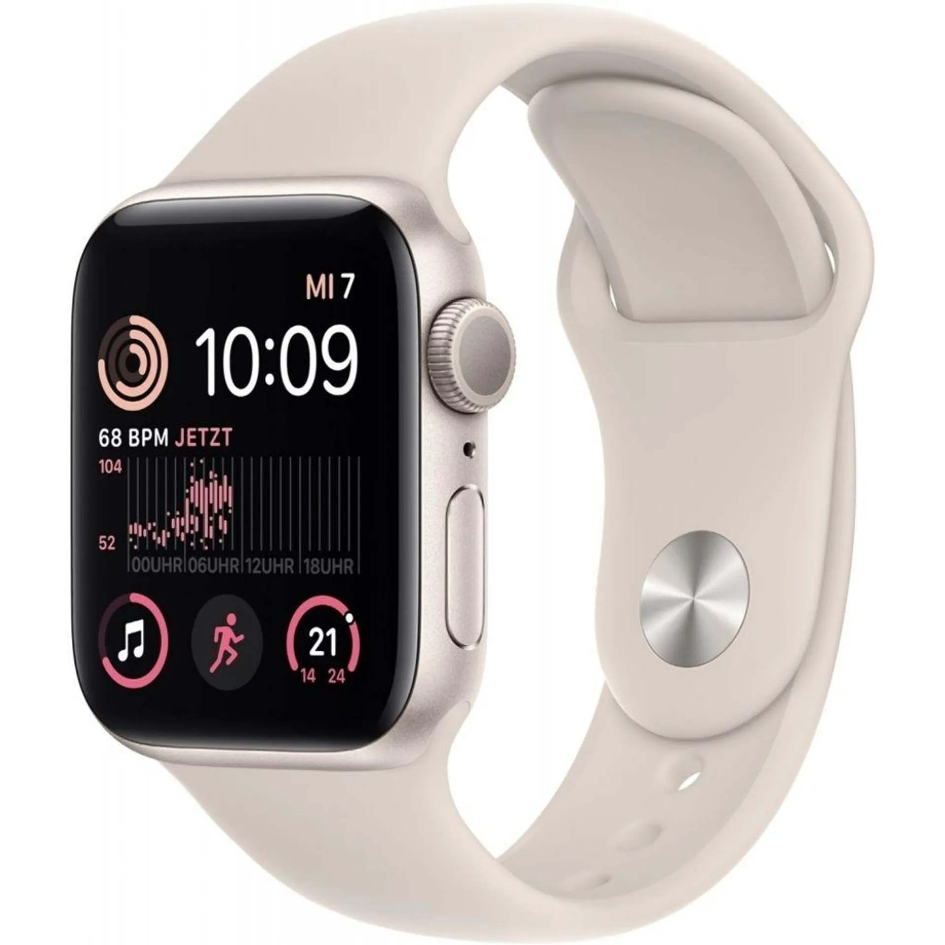 Apple Watch SE 2022 Sportarmband S/M 40 mm Aluminium GPS Smartwatch polarstern/polarstern US-Ware